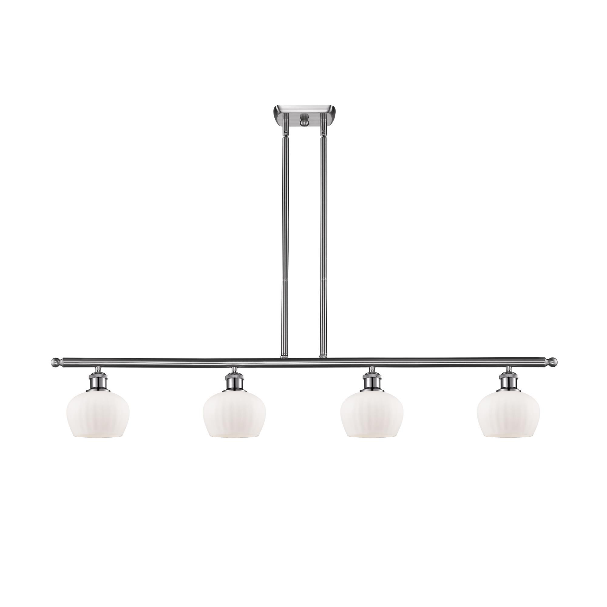 Shown in Satin Nickel finish and Matte White - Bowl glass