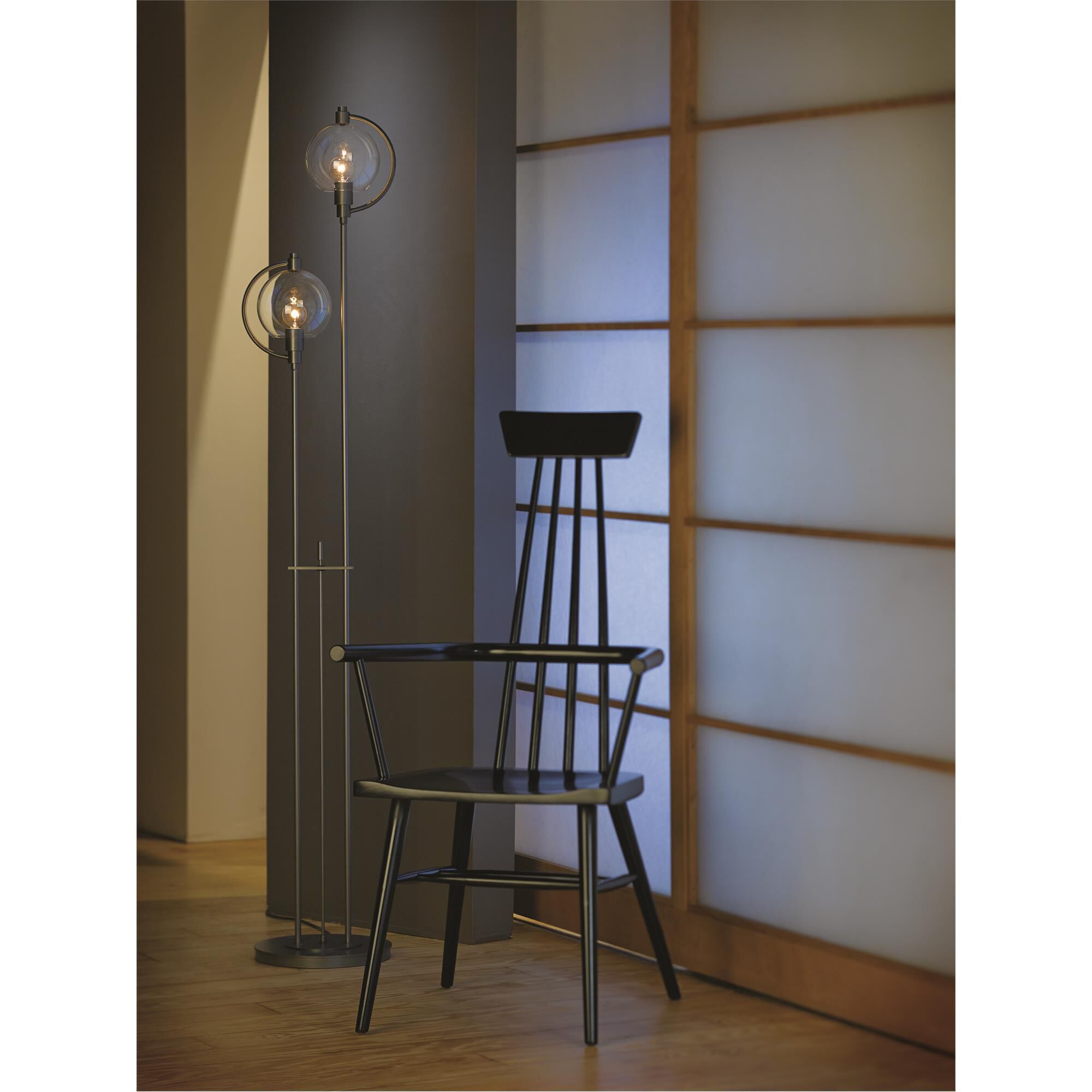 Shown in Dark Smoke finish and Clear  glass