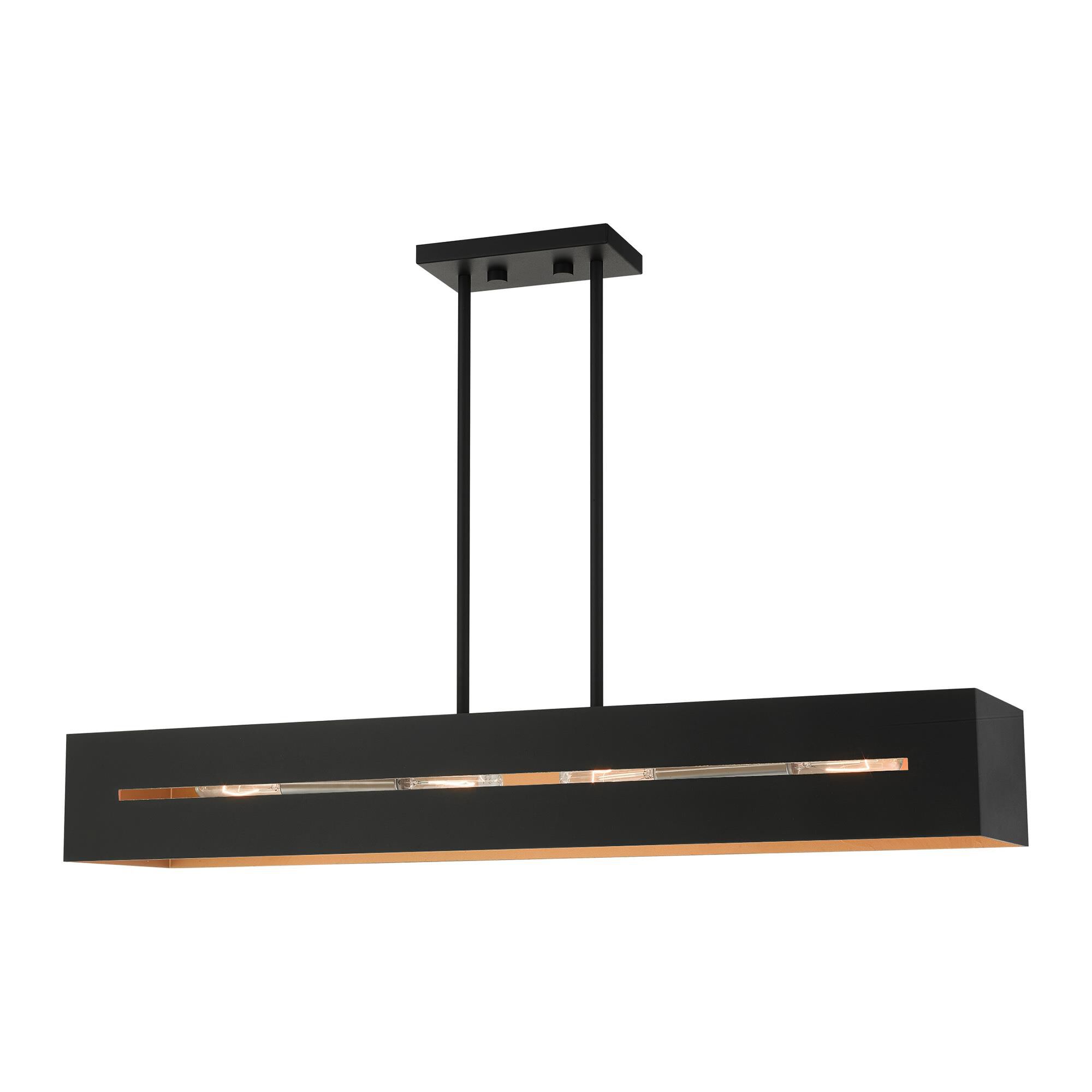 Shown in Textured Black With Brushed Nickel Accents finish and Hand Welded Textured Black  With Gold Finish Inside shade