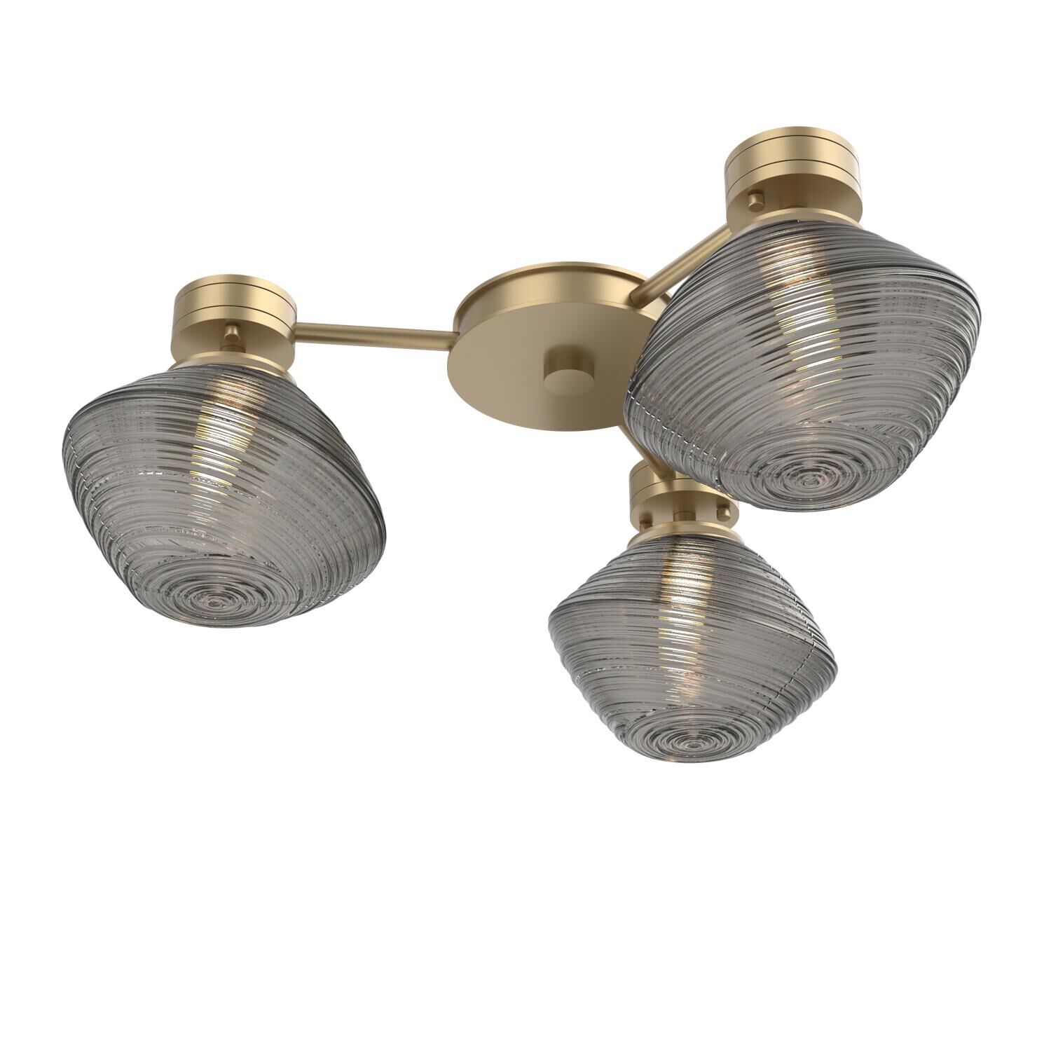 Shown in Gilded Brass finish and Smoke glass