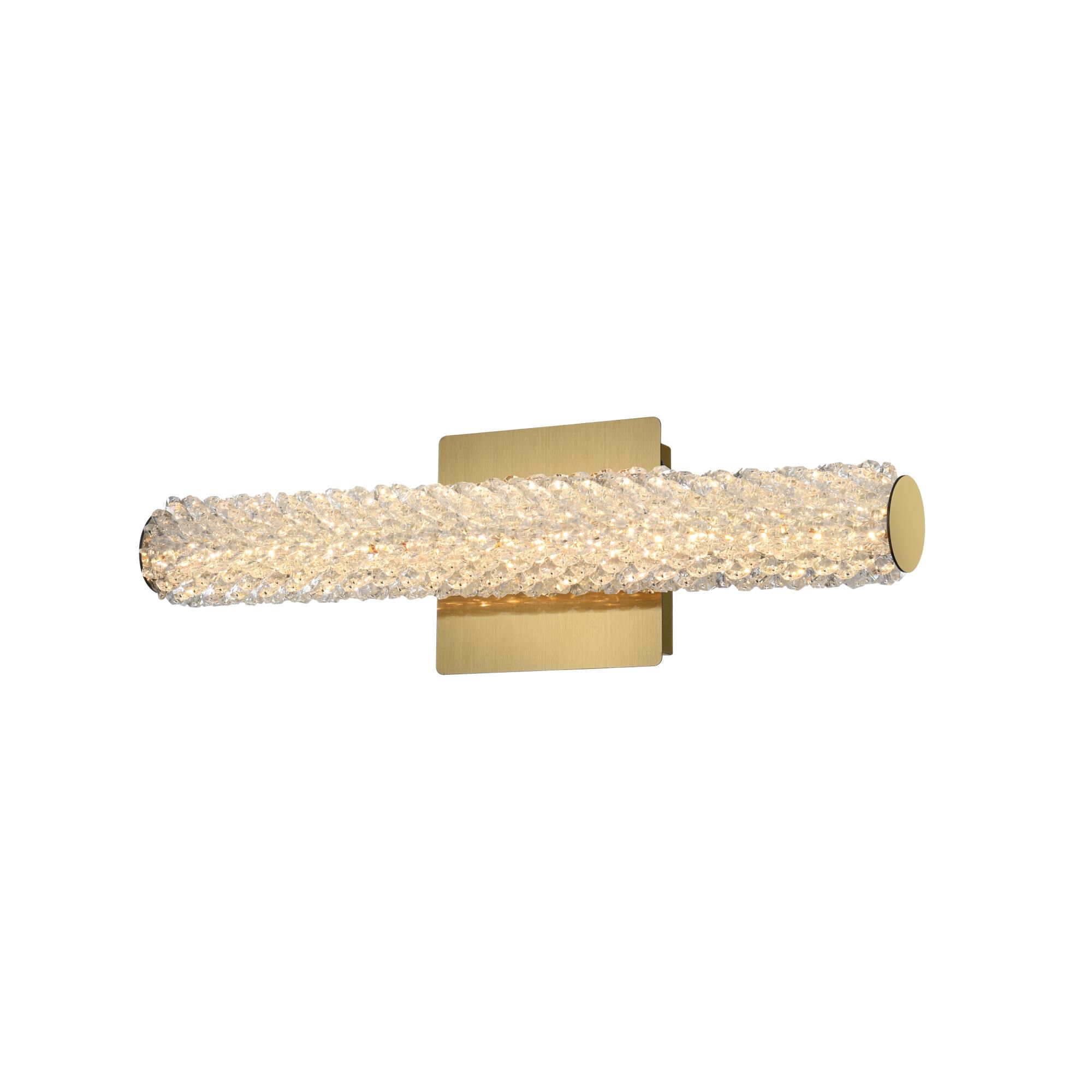 Shown in Satin Gold finish and Clear Royal Cut crystal