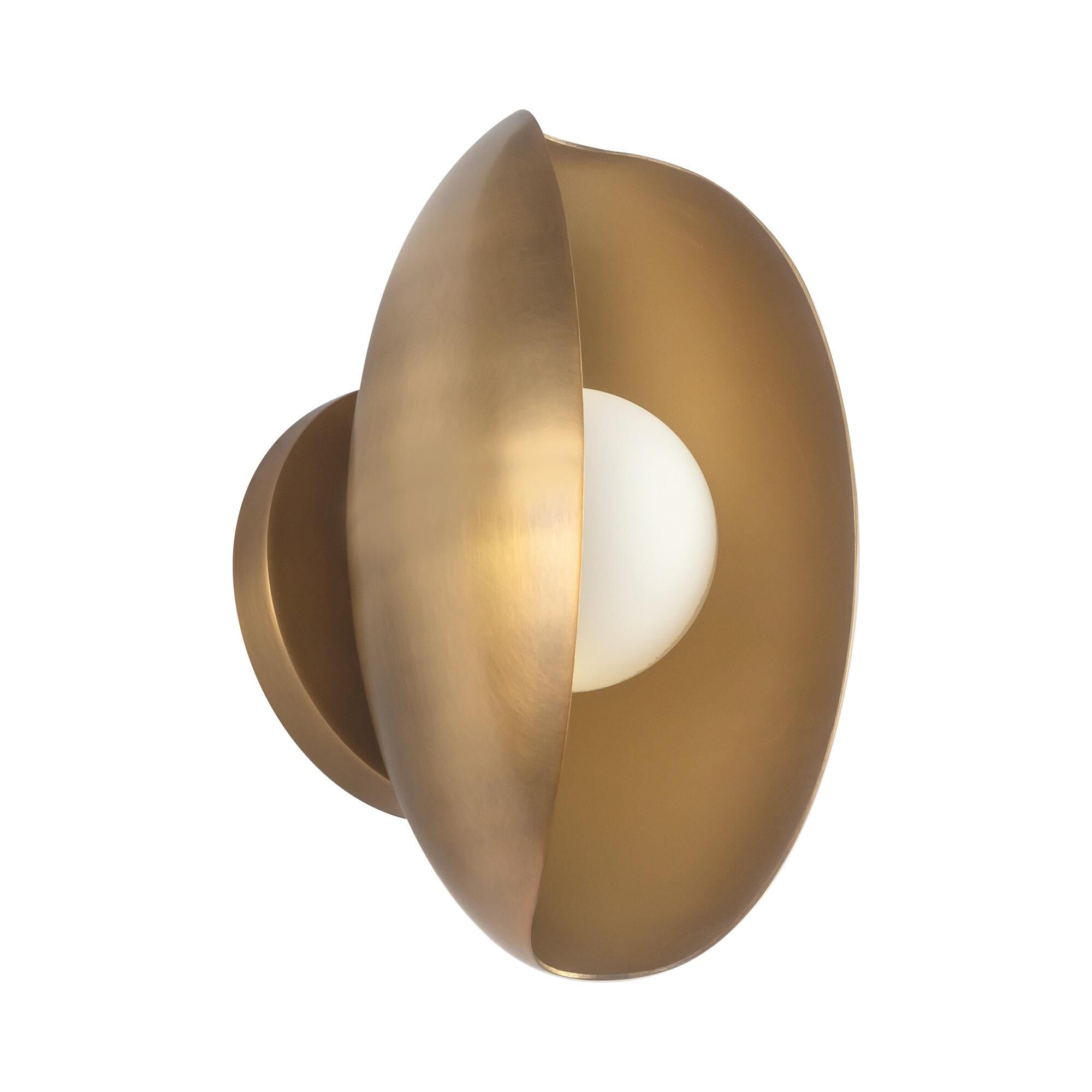 Shown in Vintage Brass finish and Matte Opal glass