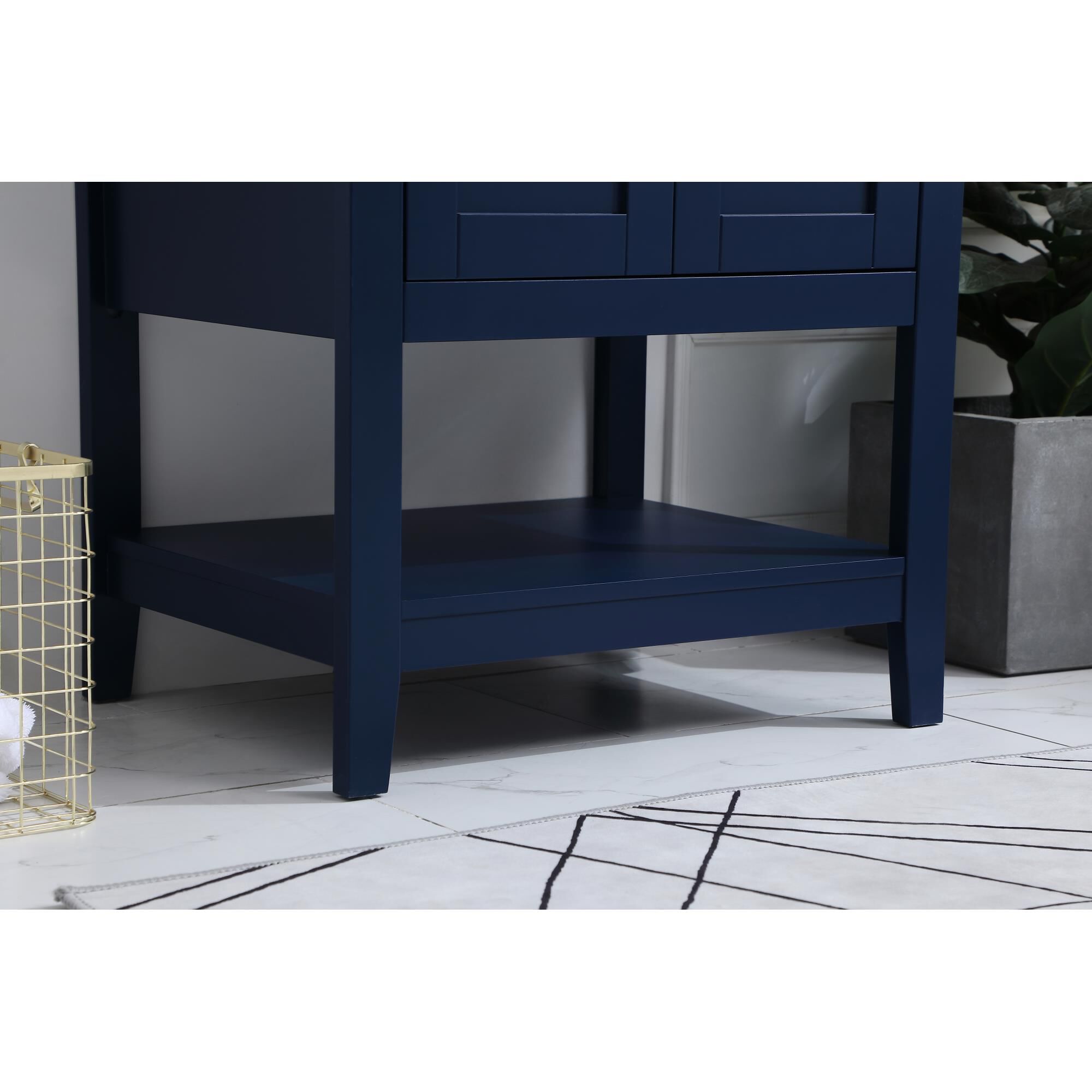 Shown in Blue And Gold With Calacatta Quartz finish