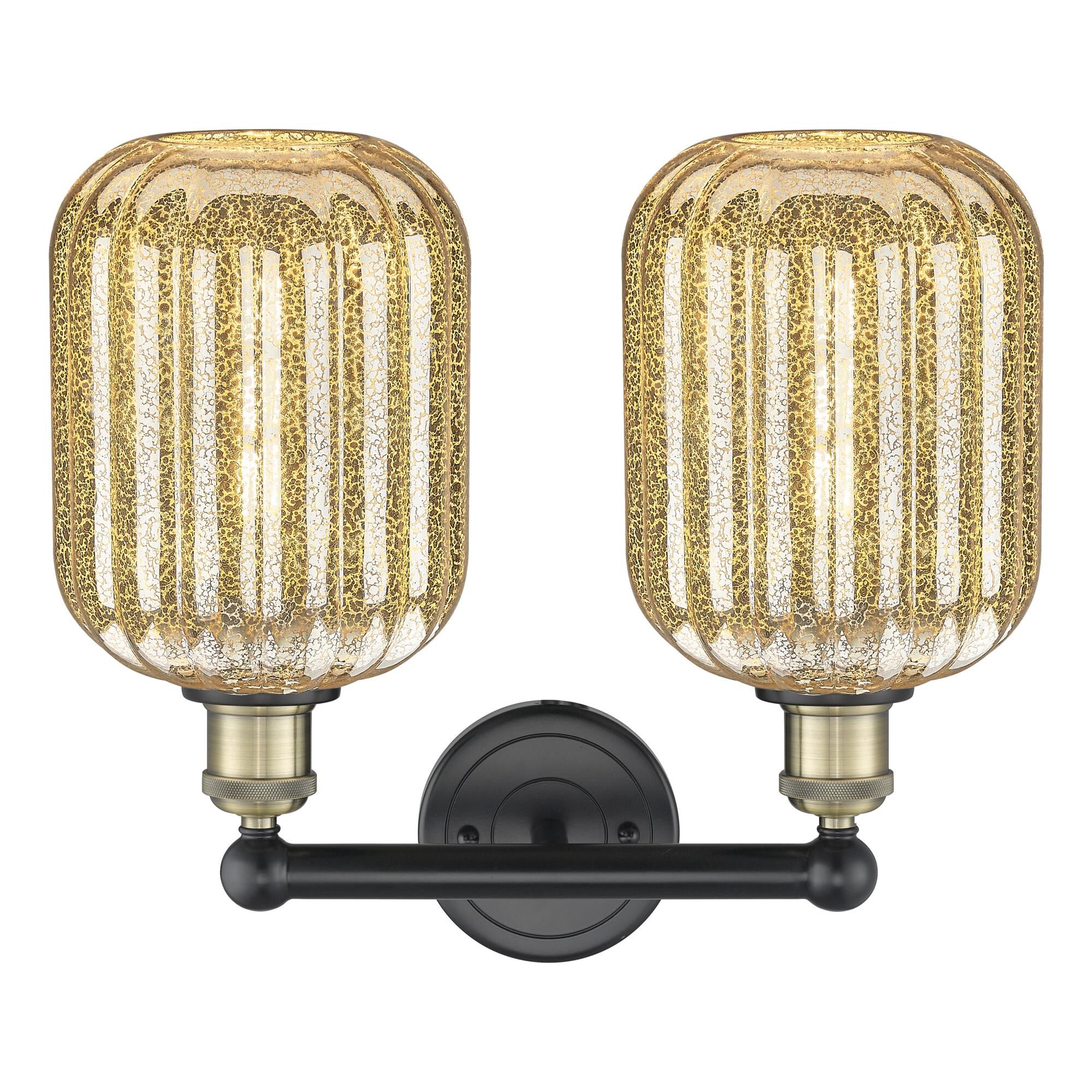 Shown in Black Antique Brass finish and Mercury glass