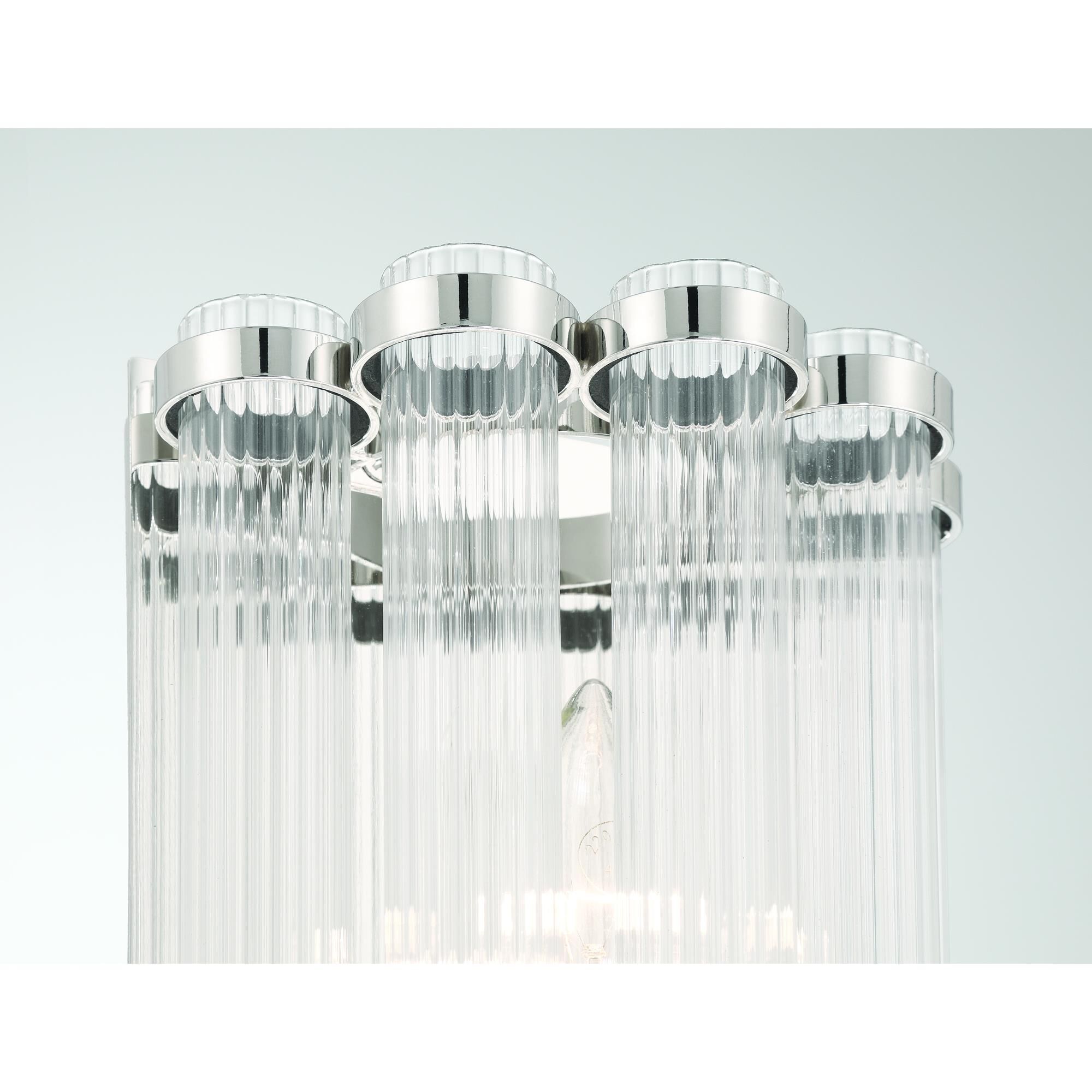 Shown in Nickel finish and Clear  glass