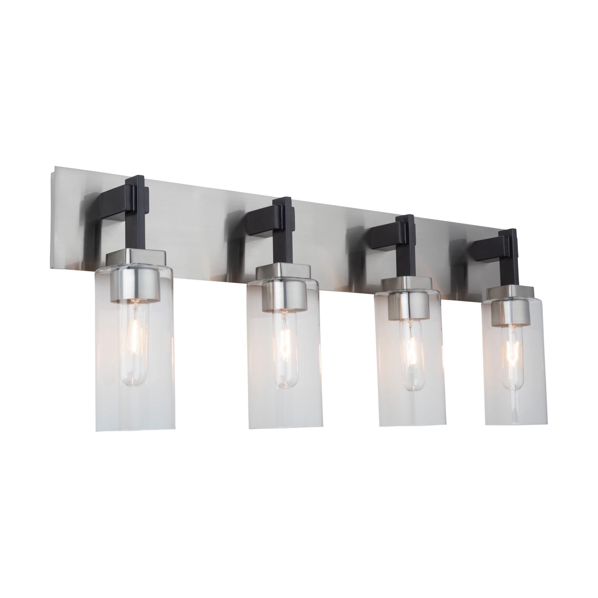 Shown in Satin Nickel finish and Glass shade