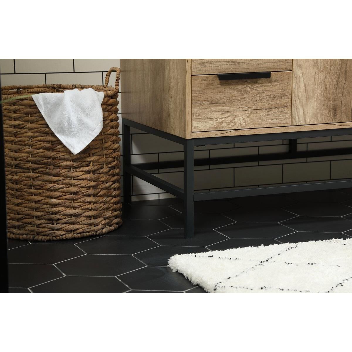 Shown in Natural Oak finish and With Backsplash accent