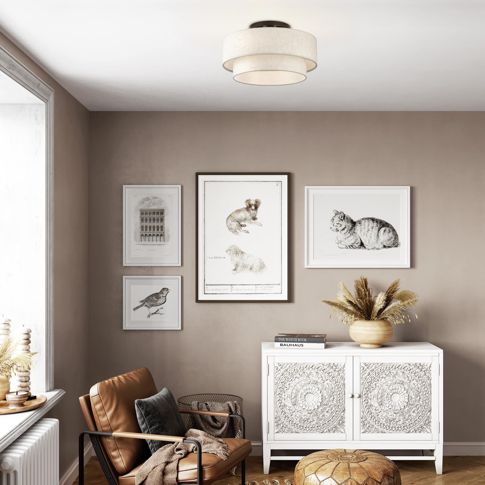 Manorwood 18 Inch Semi Flush Mount by Livex Lighting