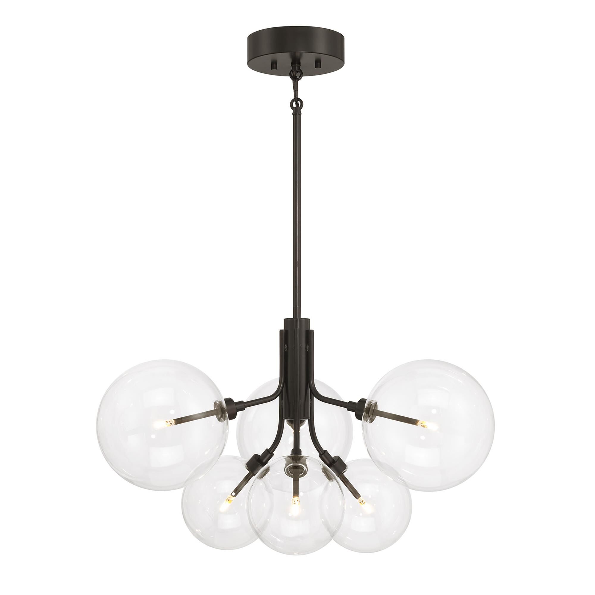 Shown in Oil Rubbed Bronze finish and Clear glass and Glass shade