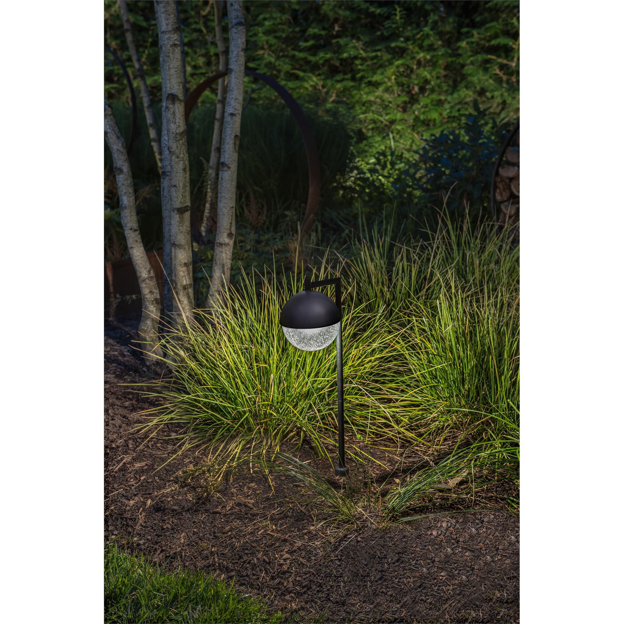Shown in Satin Black finish and Clear Seedy glass