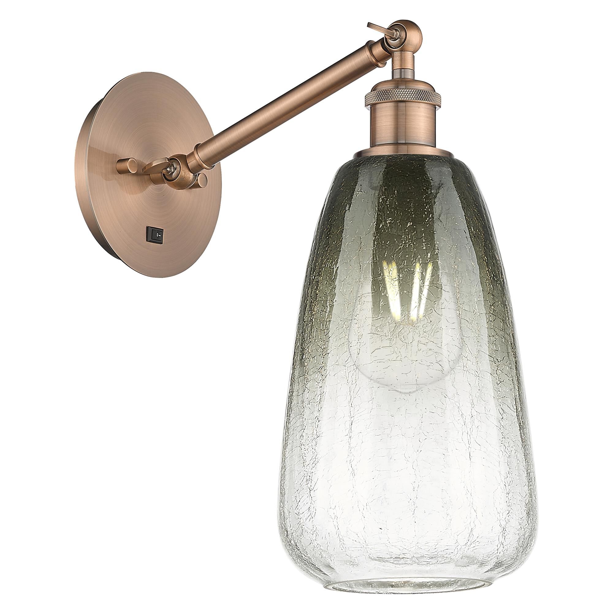 Shown in Antique Copper finish and Slate glass