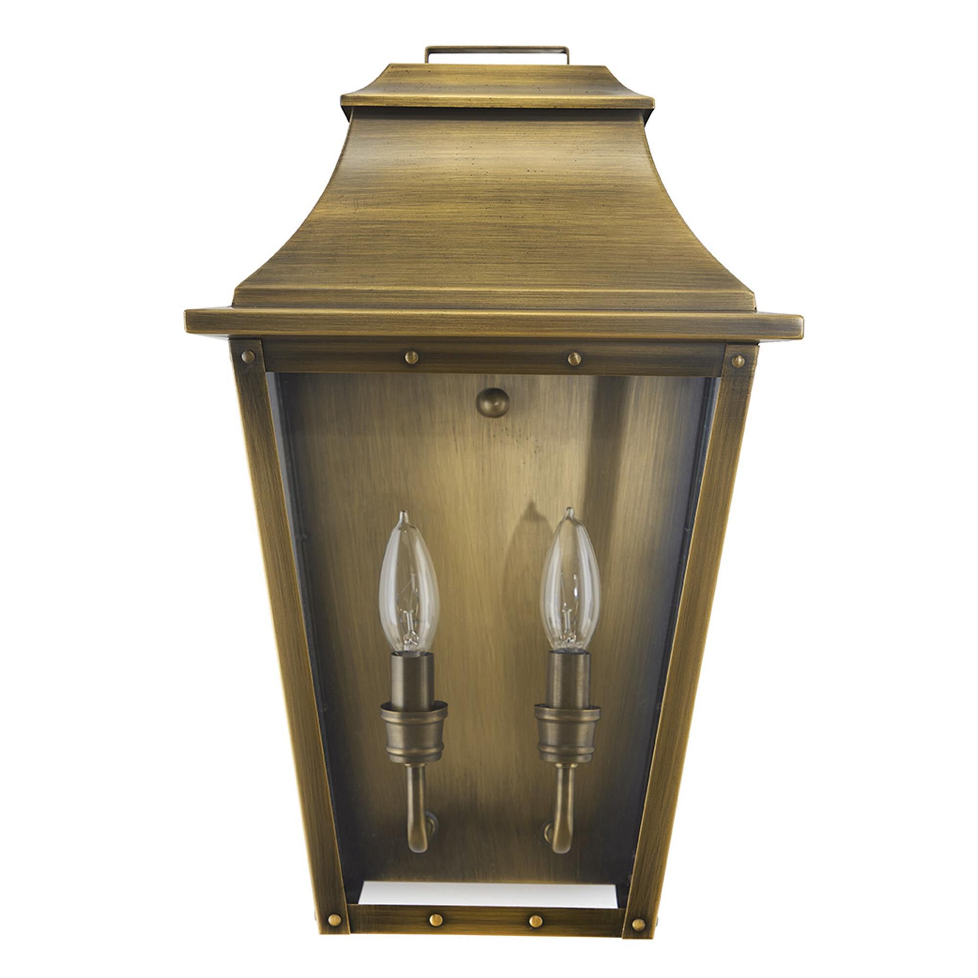 Shown in Aged Brass finish and Clear glass and Clear Beveled Glass Panes shade