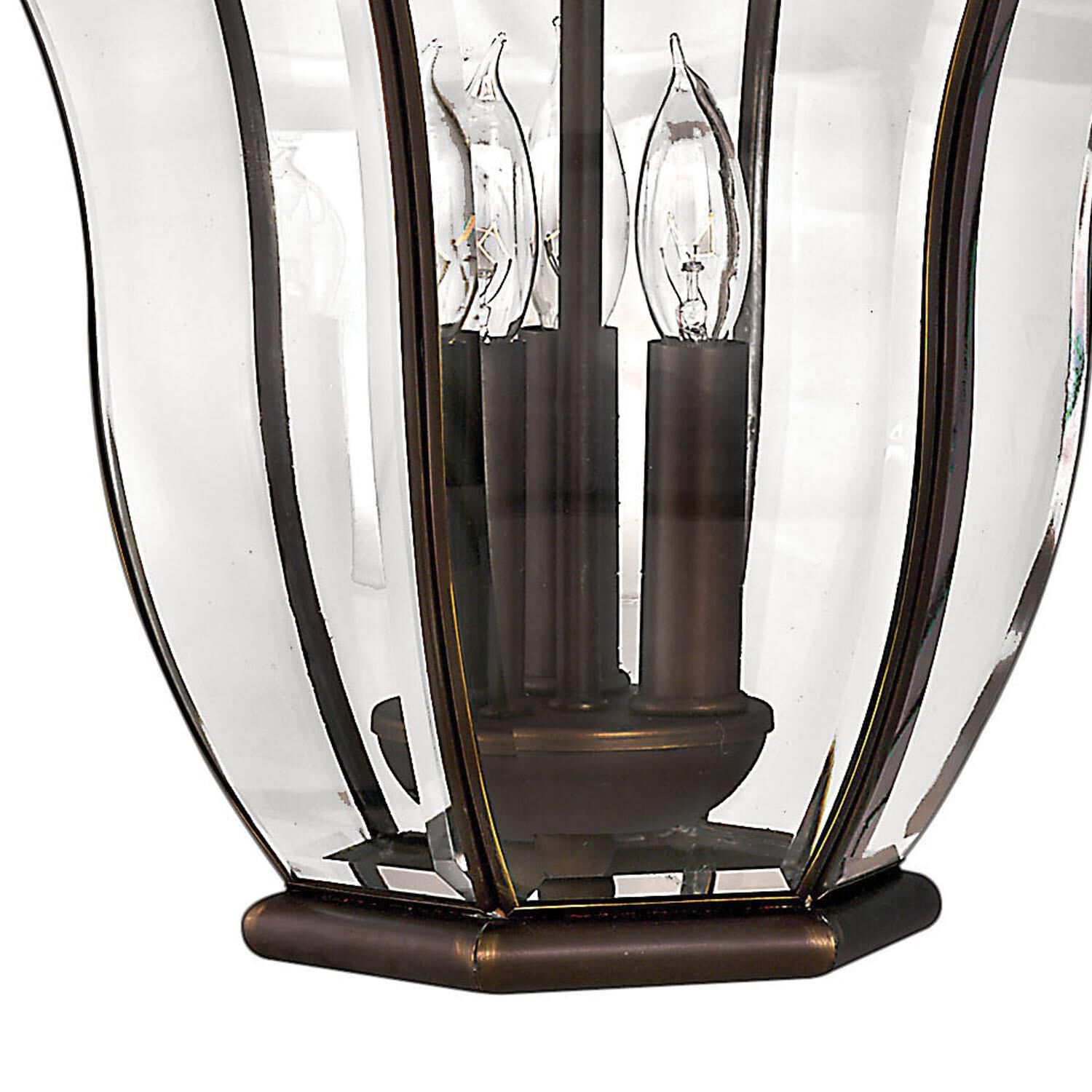 Shown in Copper Bronze finish and Clear, Bent, Beveled And Bound glass