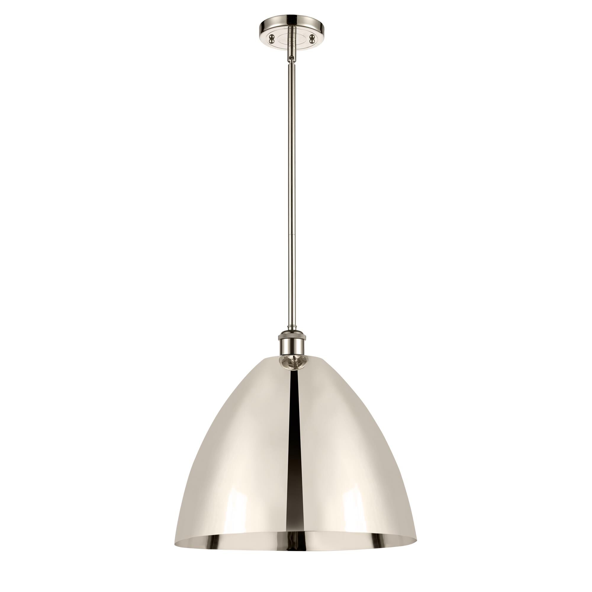 Shown in Polished Nickel finish and Polished Nickel Ballston Dome shade