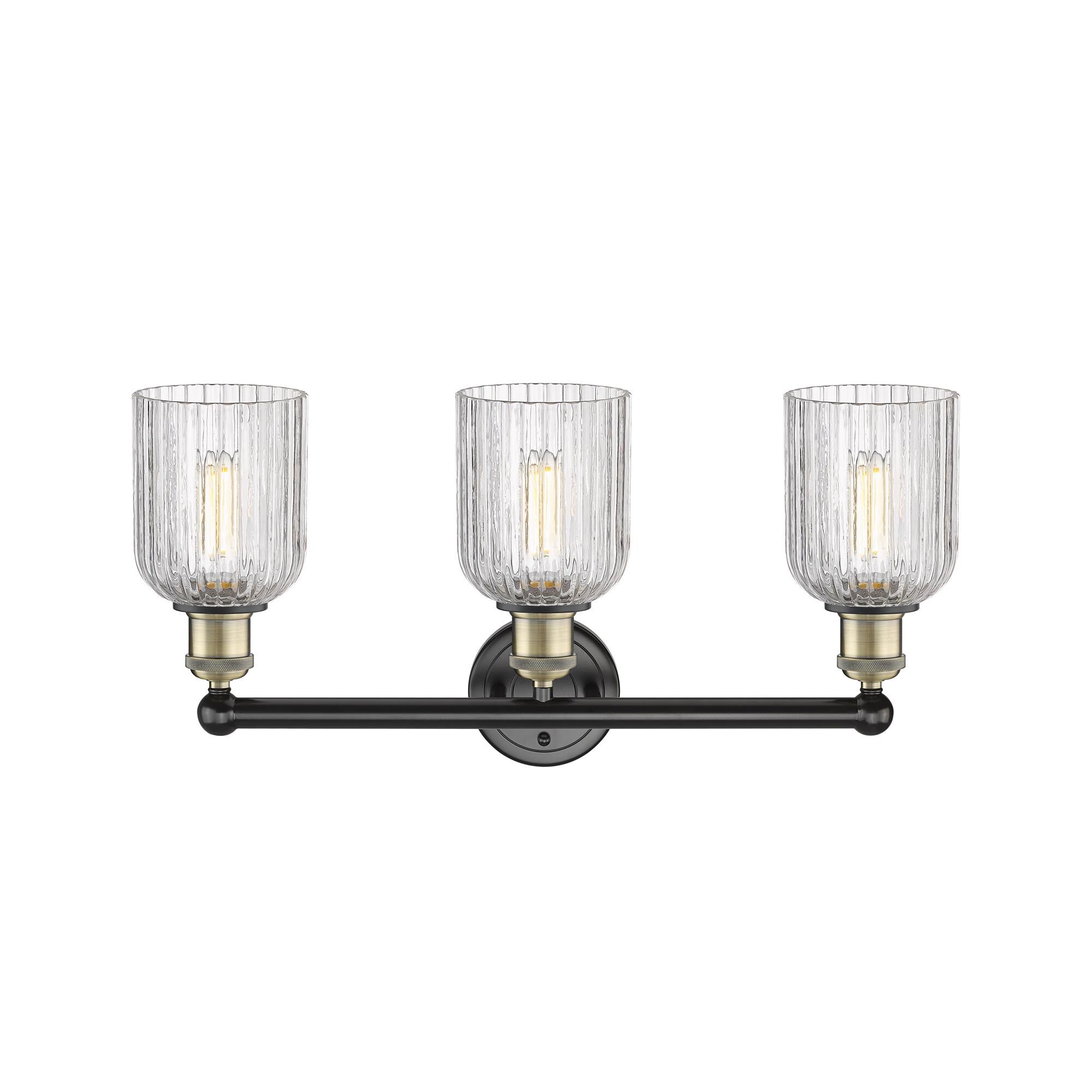 Shown in Black Antique Brass finish and Clear glass