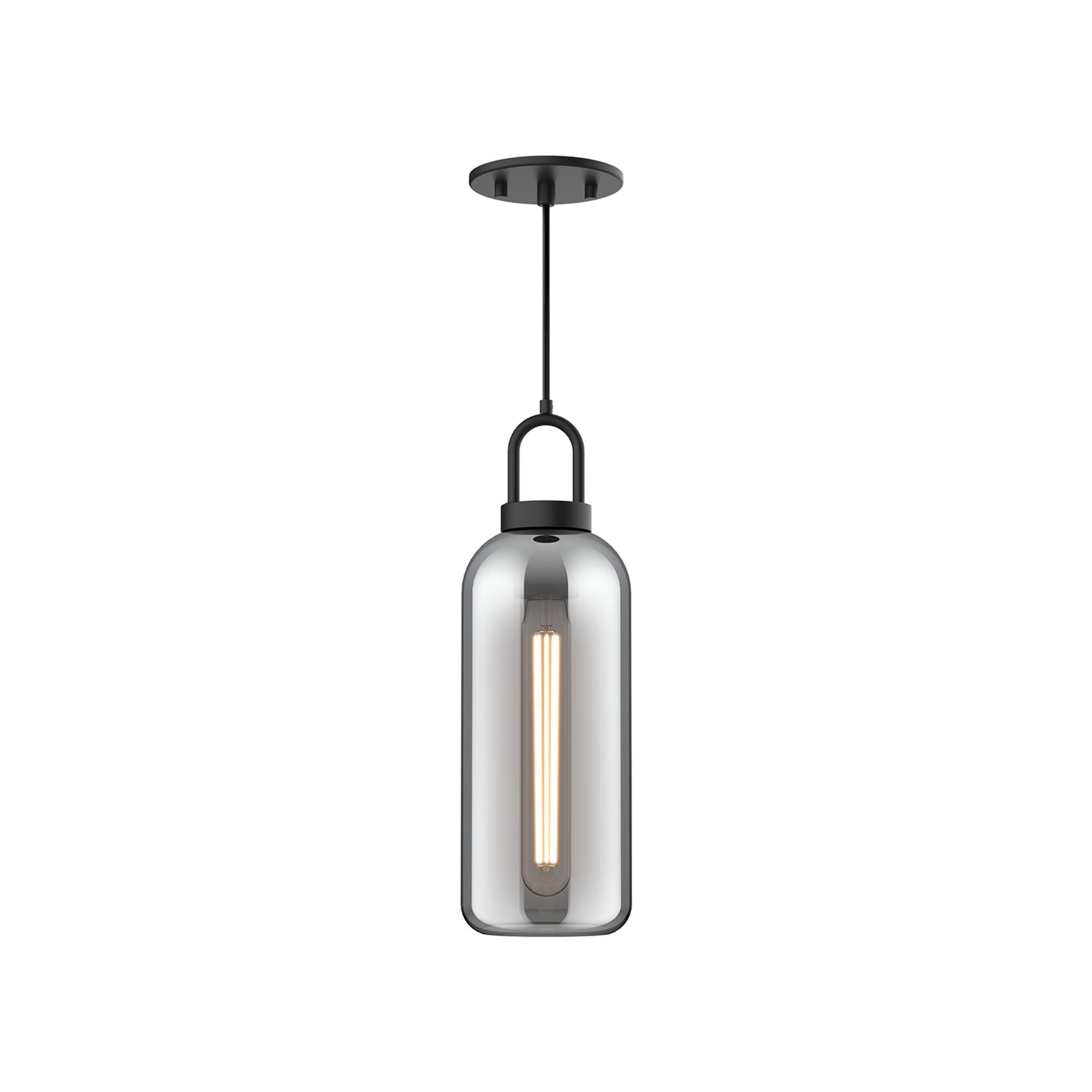 Shown in Matte Black finish and Smoked Solid glass