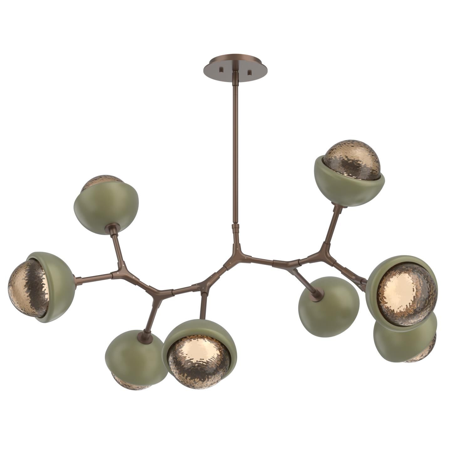 Shown in Burnished Bronze finish and Bronze glass and Sage Green accent