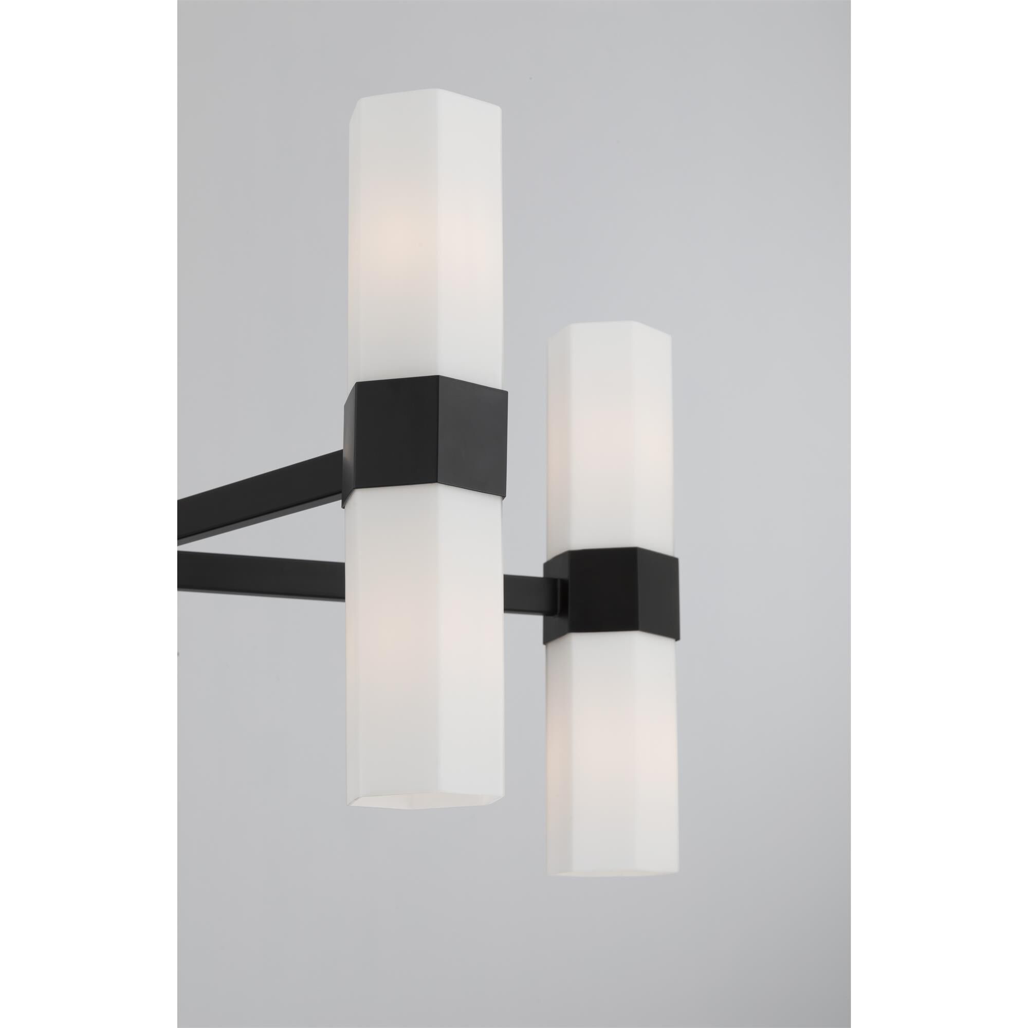 Shown in Dark Matte Black finish and Etched Opal glass