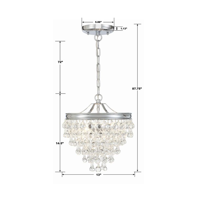 Calypso 13 Inch 3 Light Mini Chandelier by Crystorama