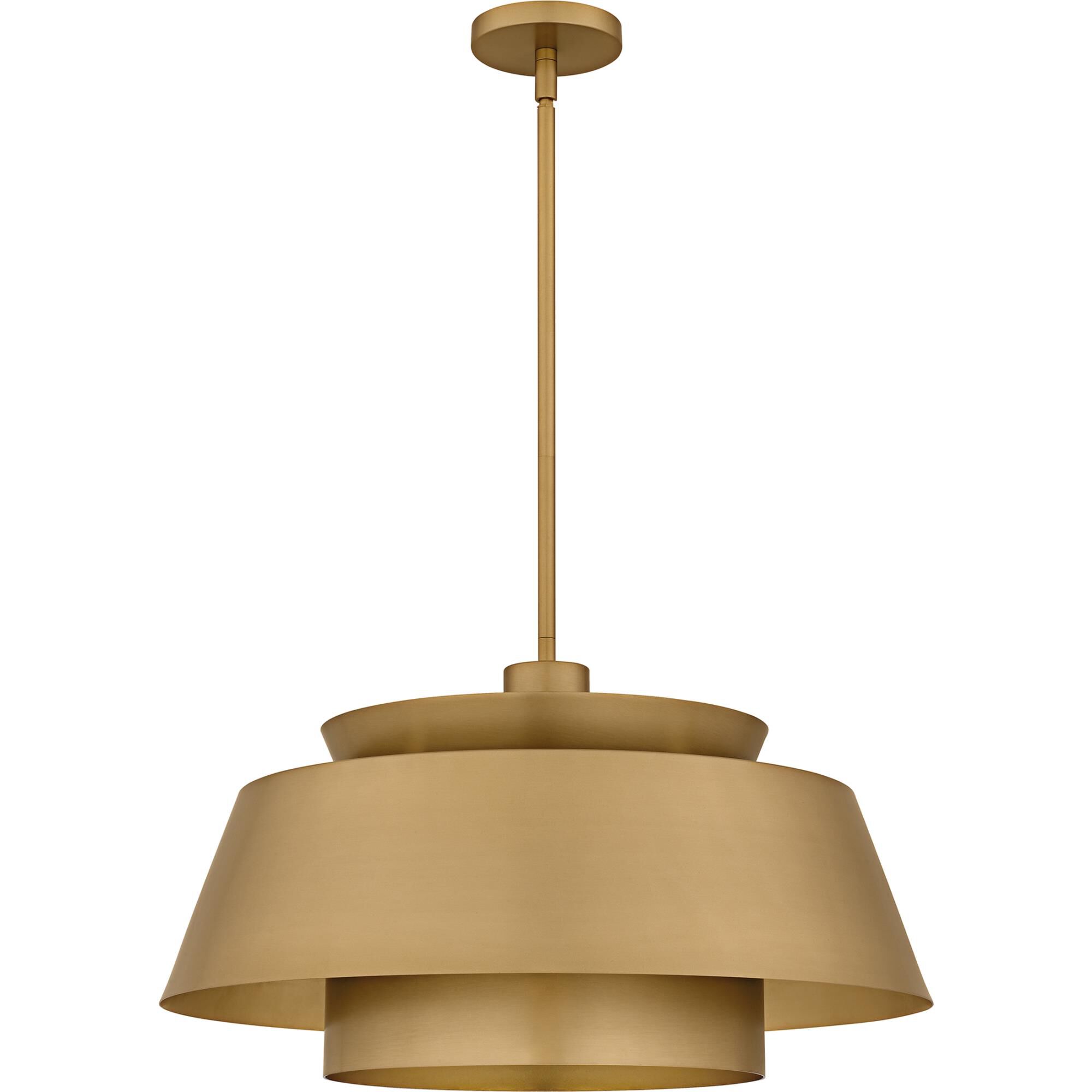 Shown in Brushed Weathered Brass finish and Metal shade
