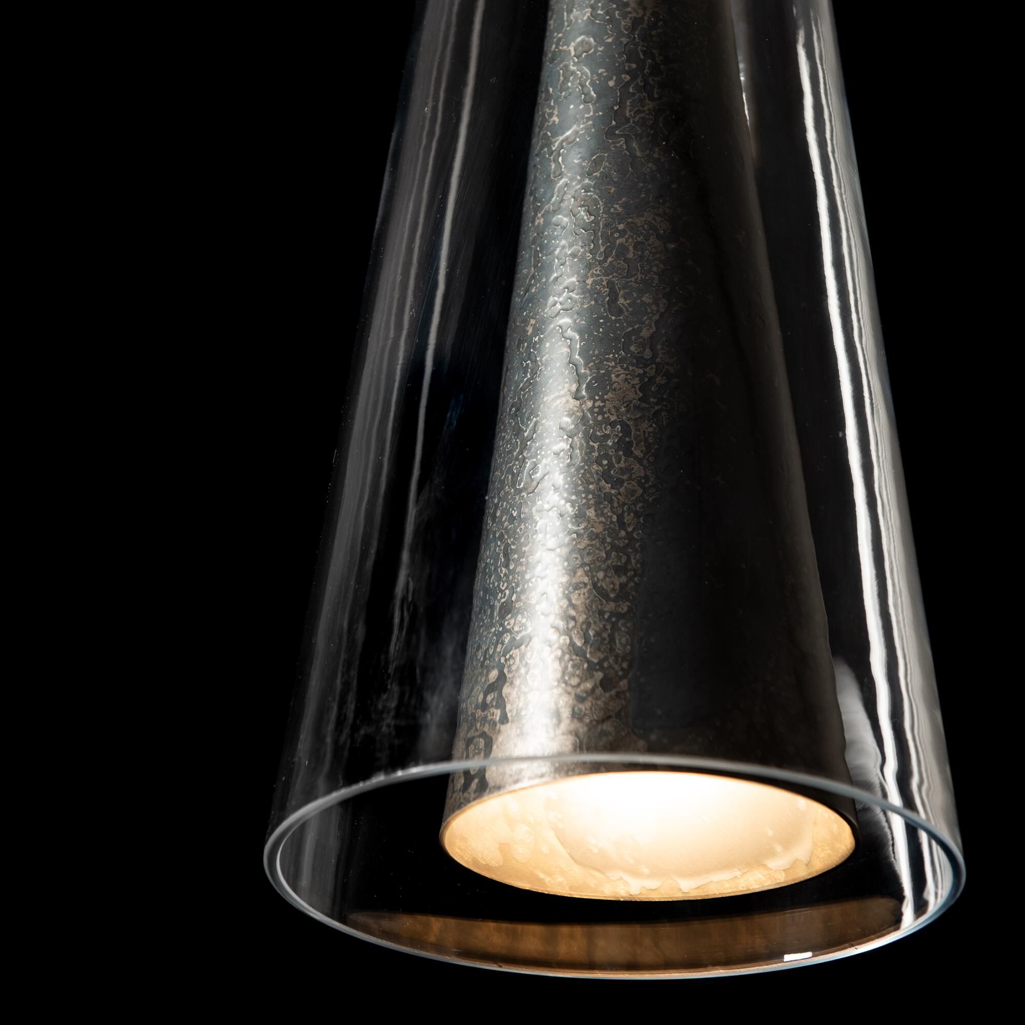 Shown in Dark Smoke finish and Clear glass and Clear Steel accent