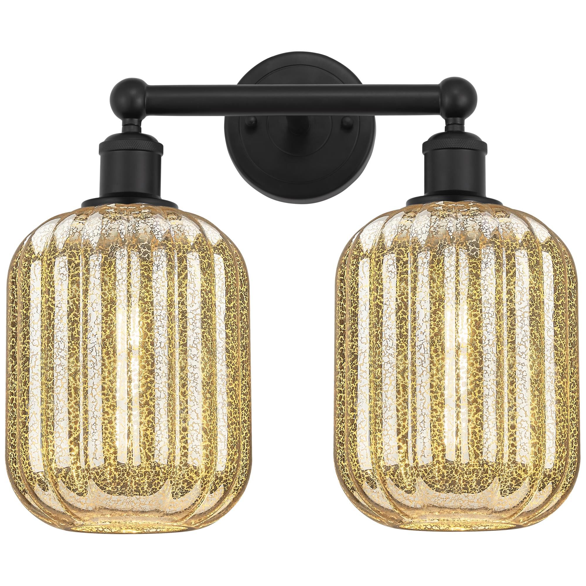 Shown in Matte Black finish and Mercury glass