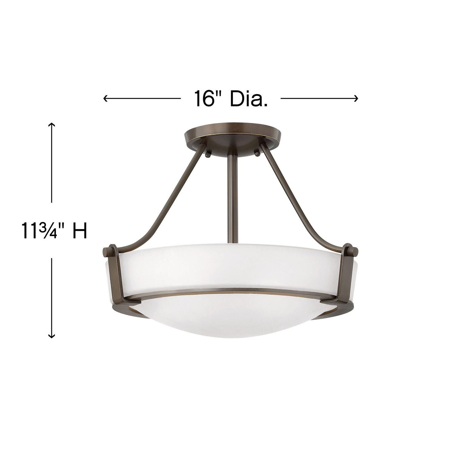 Hathaway 16 Inch 3 Light Semi Flush Mount by Hinkley Lighting