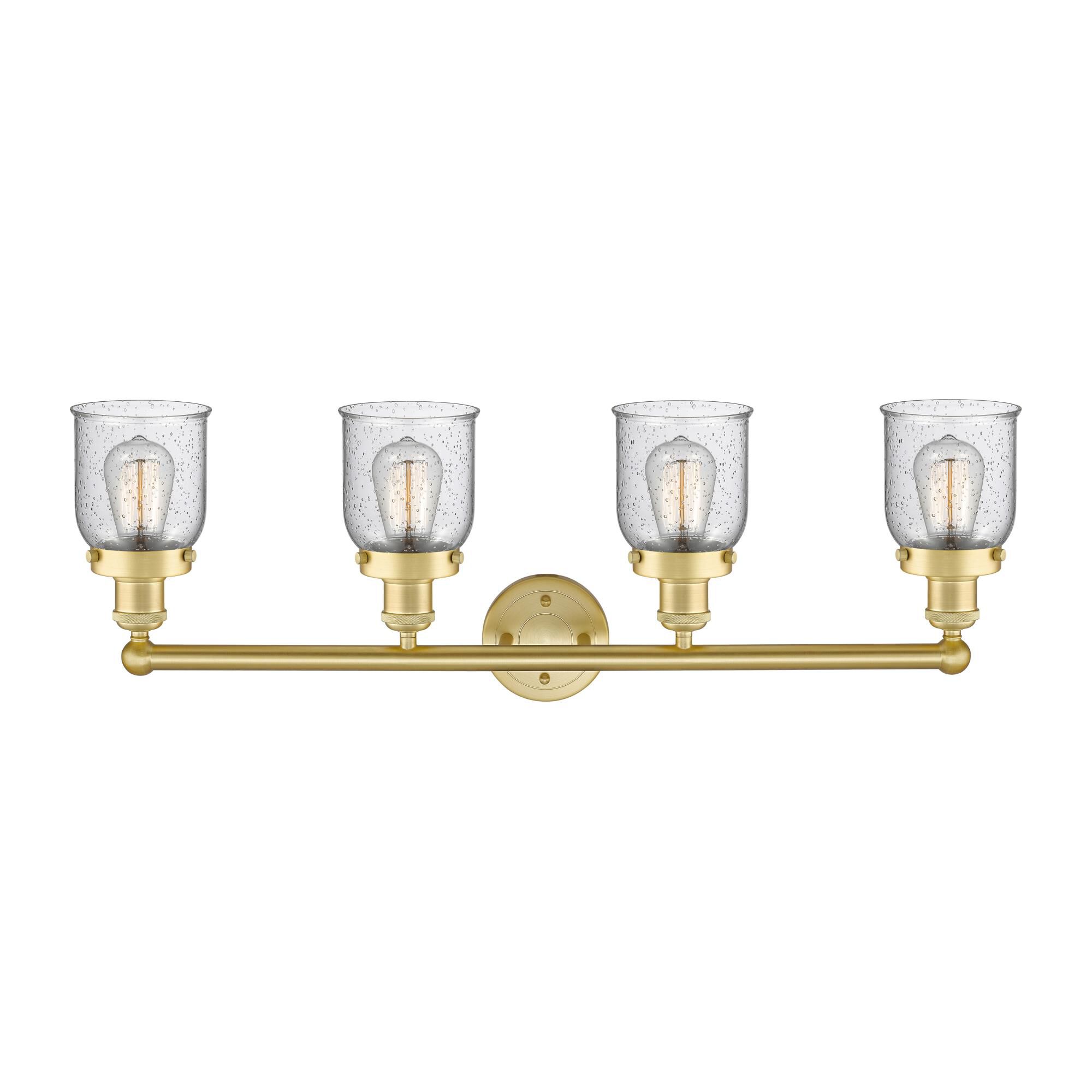 Shown in Satin Gold finish and Seedy glass