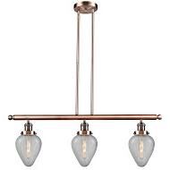 Shown in Antique Copper finish and Clear Crackle glass