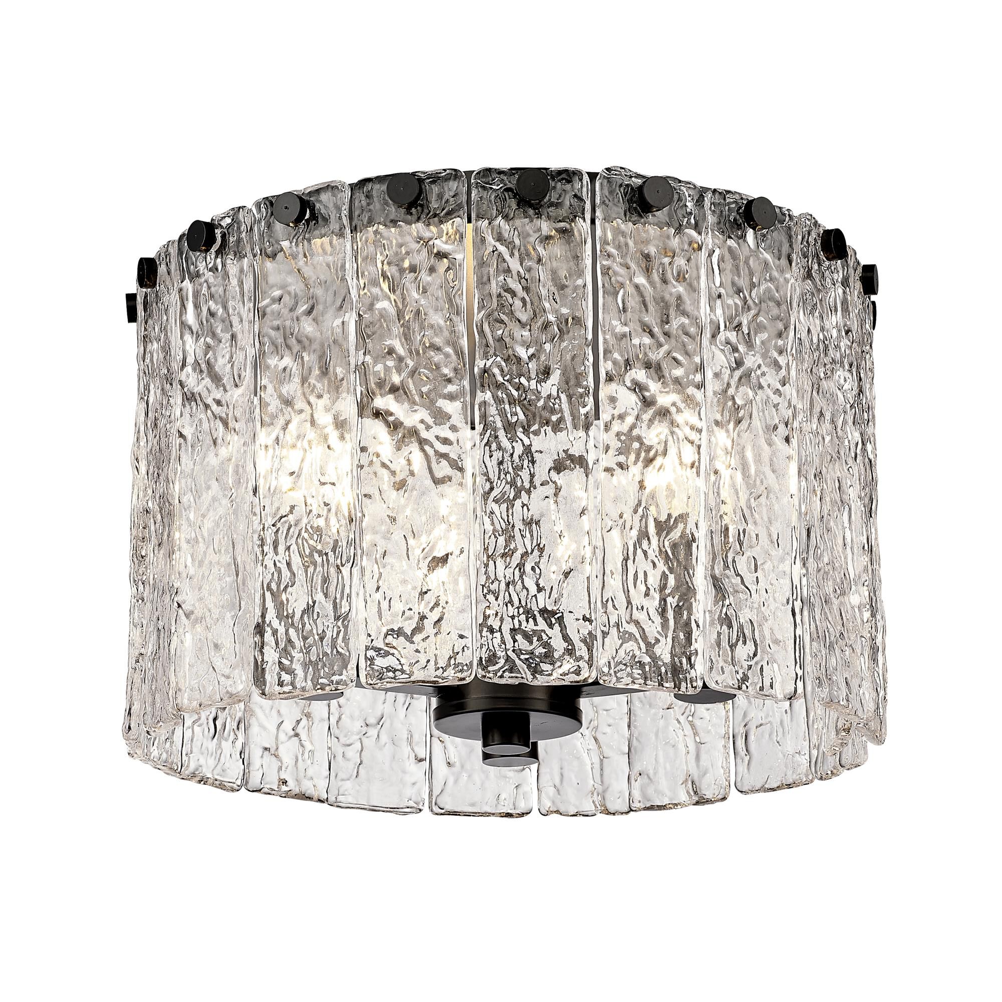 Glacier 12 Inch 3 Light Flush Mount by Z-Lite