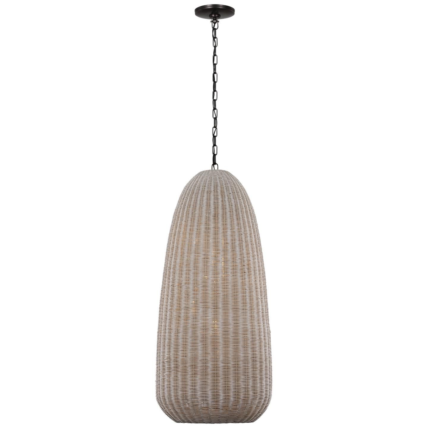 Shown in Bronze finish and Ash Wicker shade