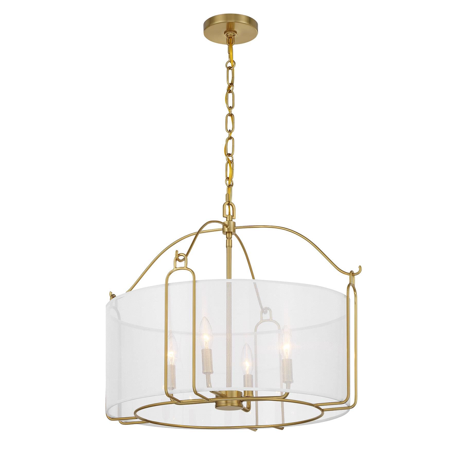 Shown in Warm Brass finish and Organza shade
