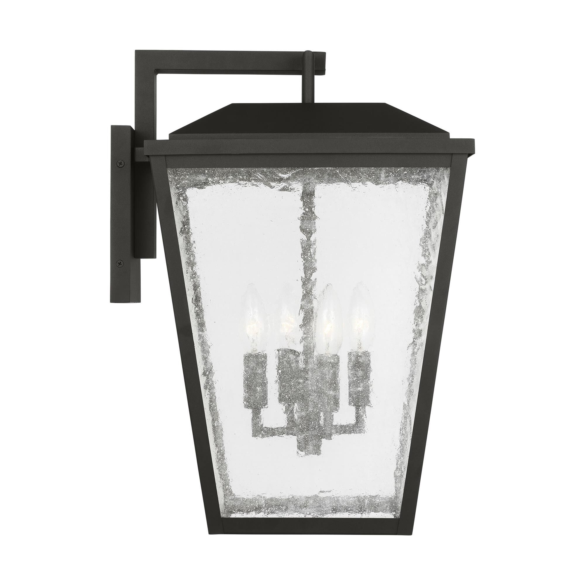 Shown in Textured Black finish and Clear Seeded glass