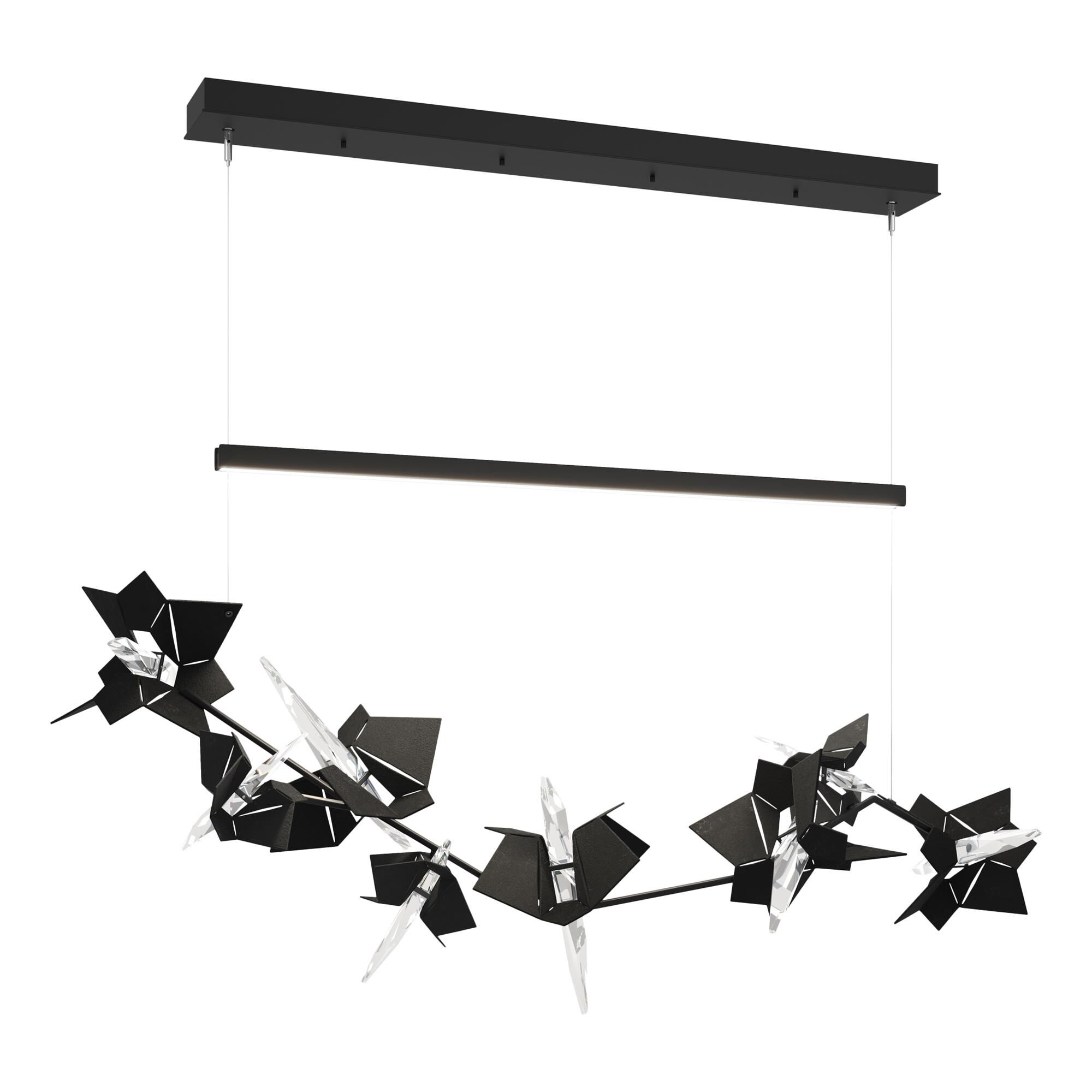 Shown in Black finish and Swarovski crystal and Black glass and Black accent