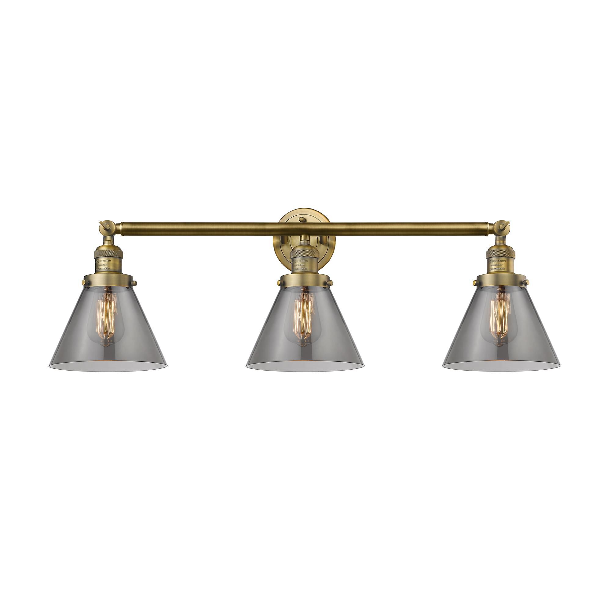Shown in Brushed Brass finish and Smoked glass