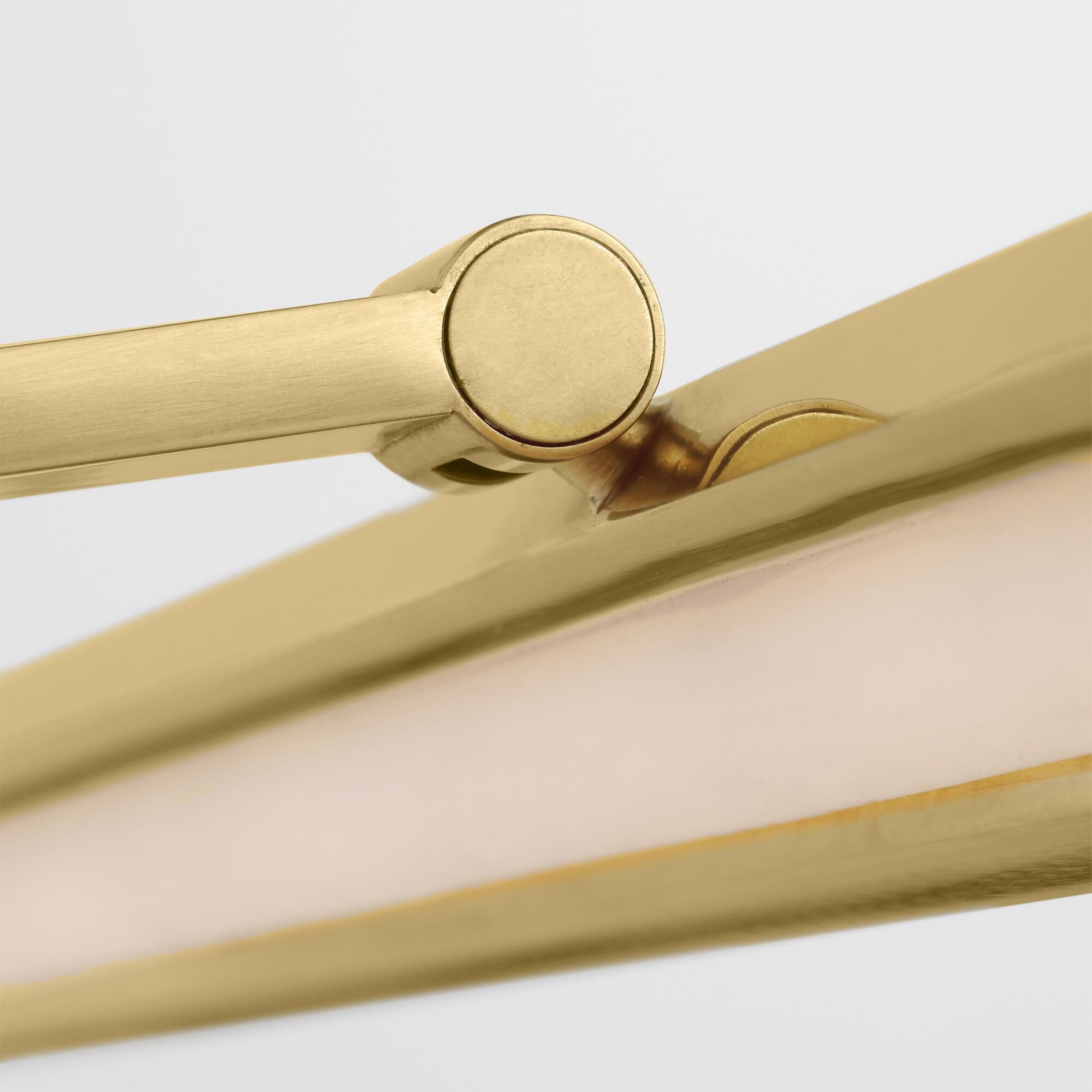 Shown in Hand-Rubbed Antique Brass finish and Brass shade