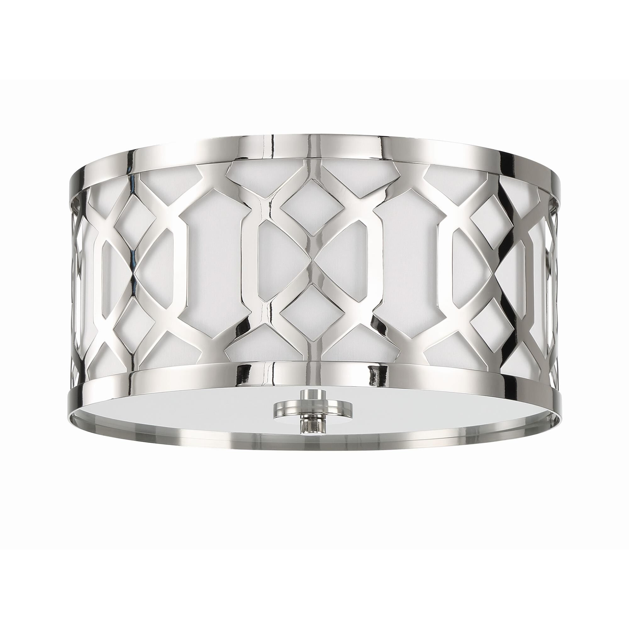 Shown in Polished Nickel finish and Silk glass and White shade