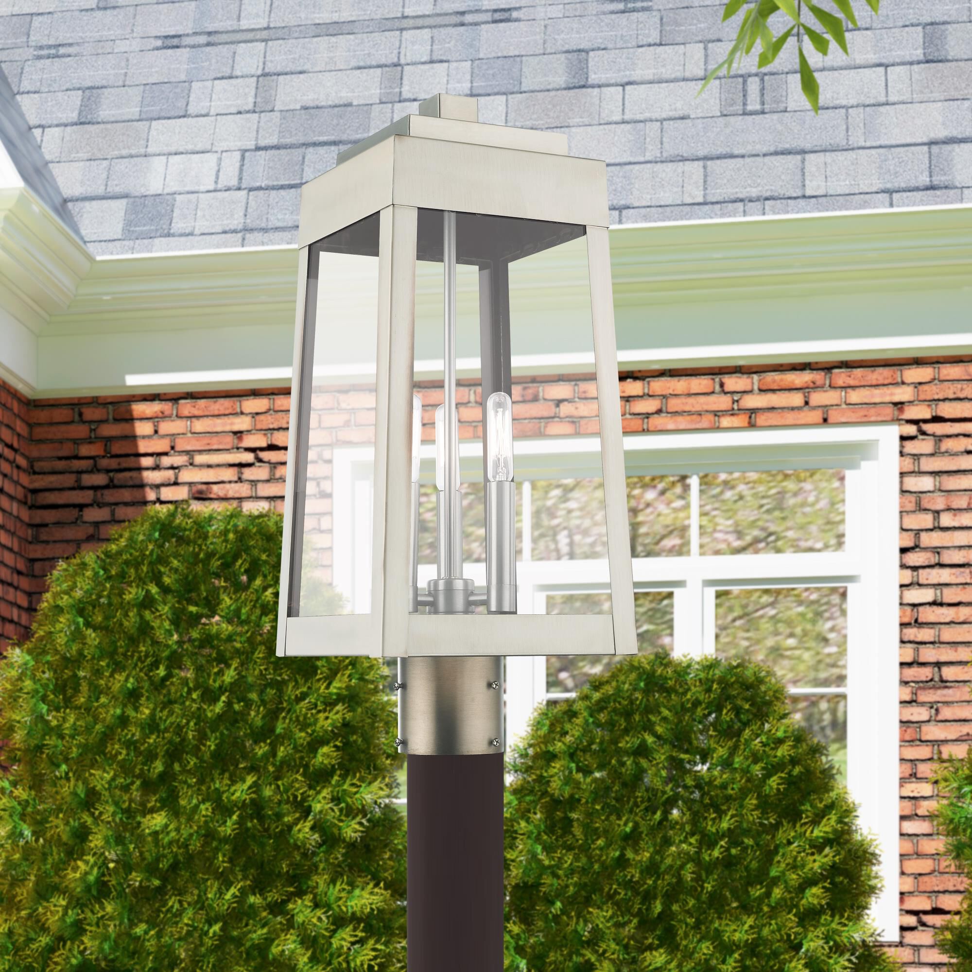Oslo 20 Inch Tall 3 Light Outdoor Post Lamp by Livex Lighting
