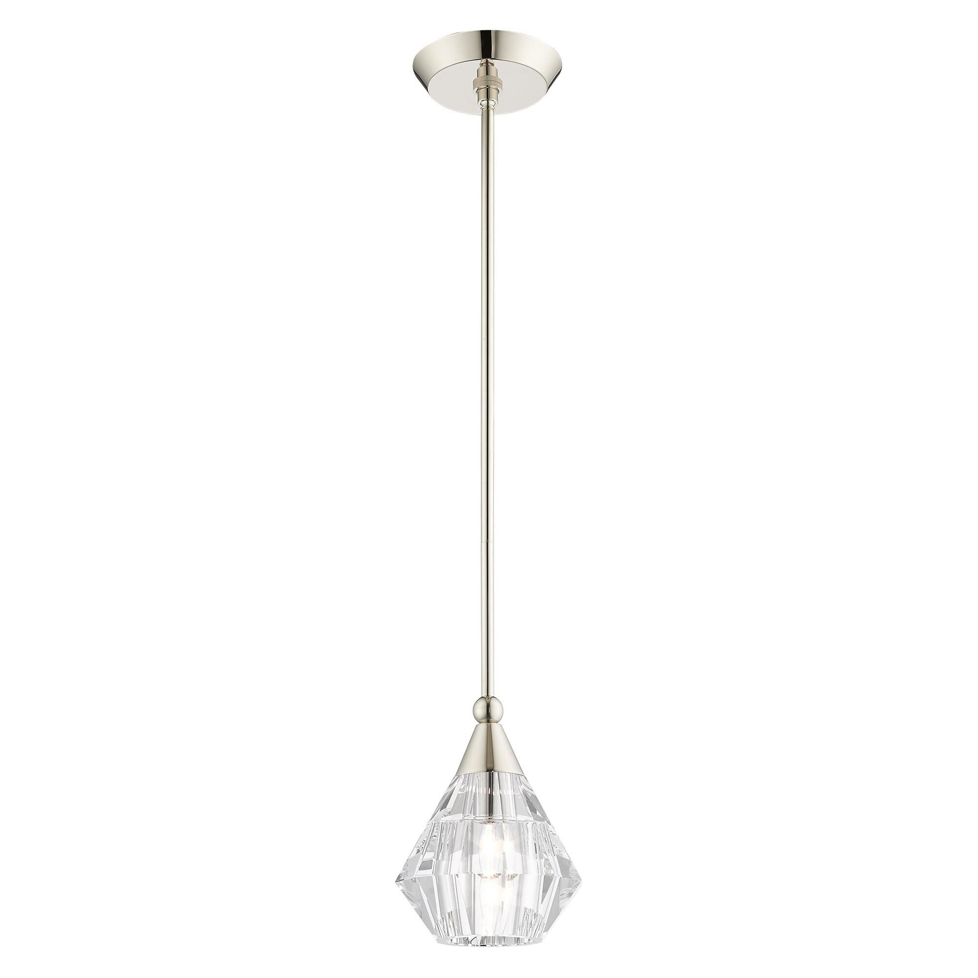 Shown in Polished Nickel finish and Clear Crystals glass and Clear Crystals shade