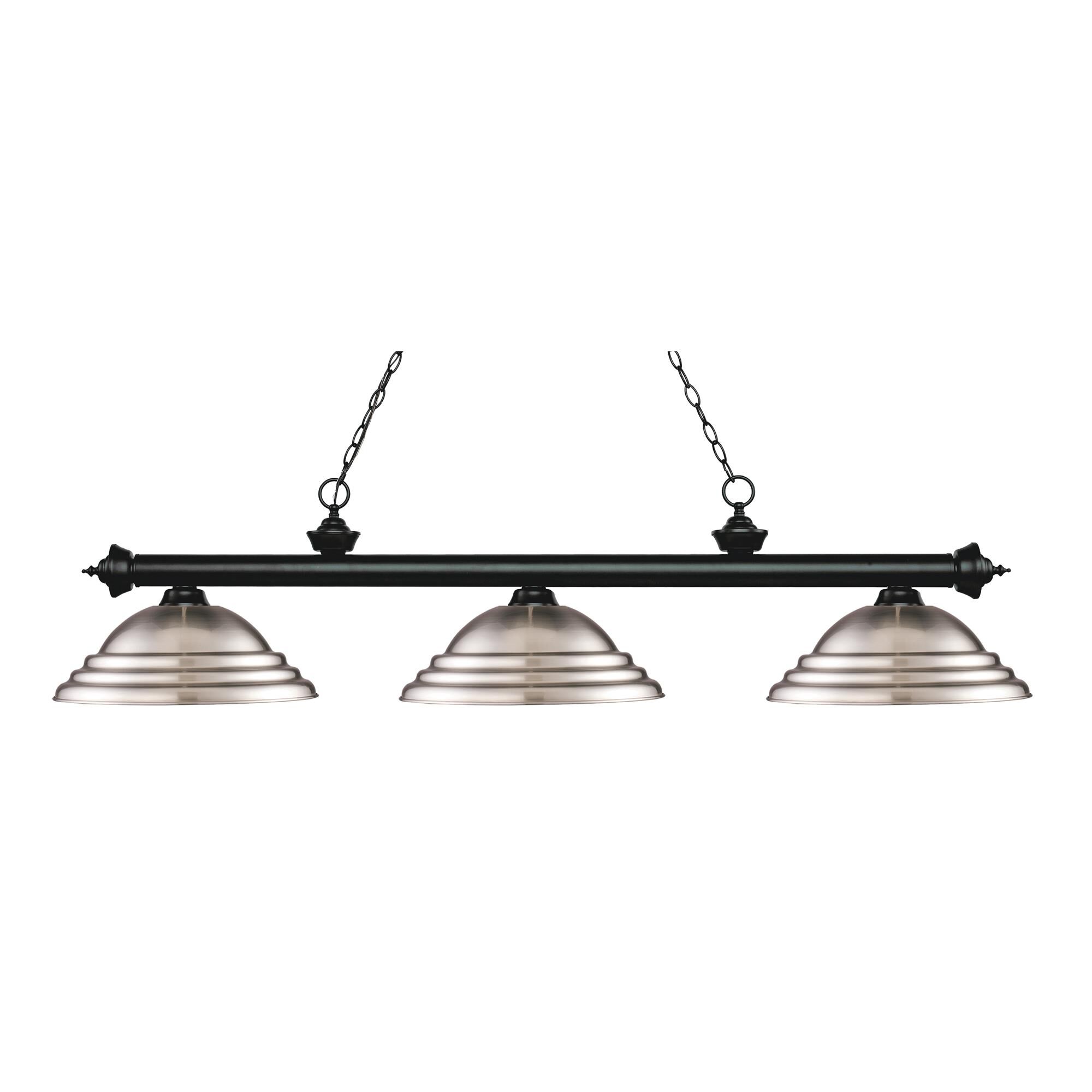 Shown in Matte Black finish and Steel glass and Steel shade
