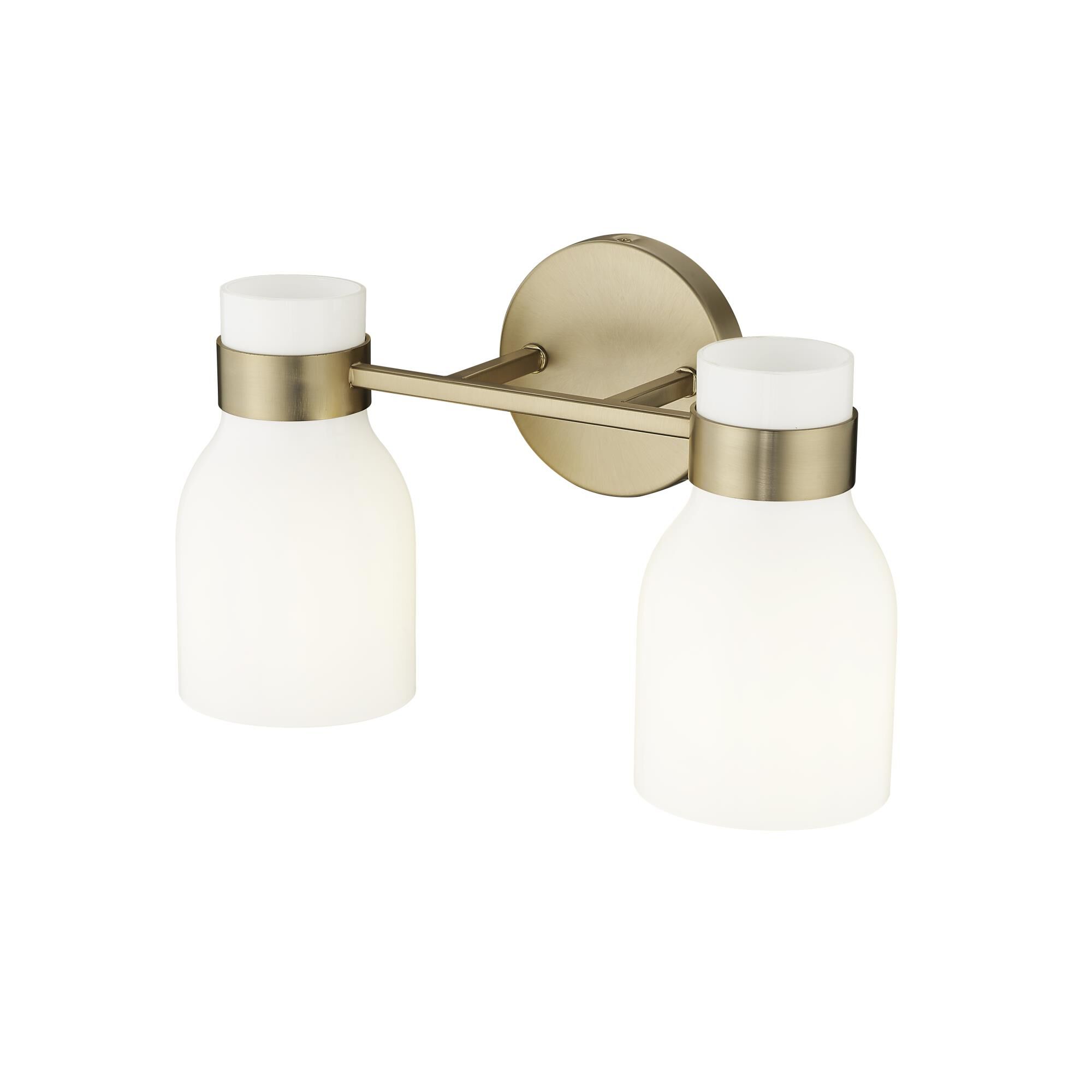 Shown in Modern Gold finish and Opal Shiny glass