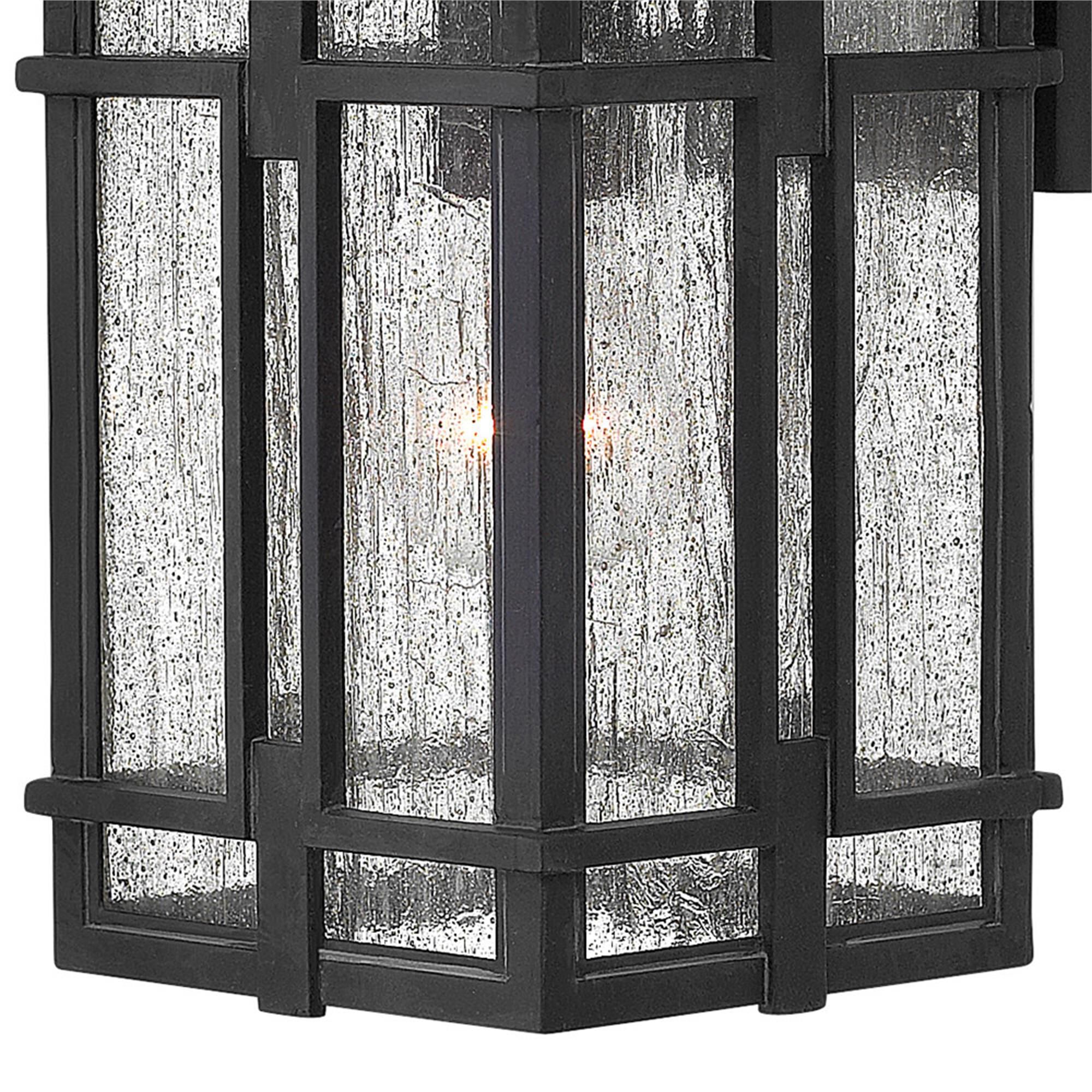 Shown in Museum Black finish and Clear Seedy glass