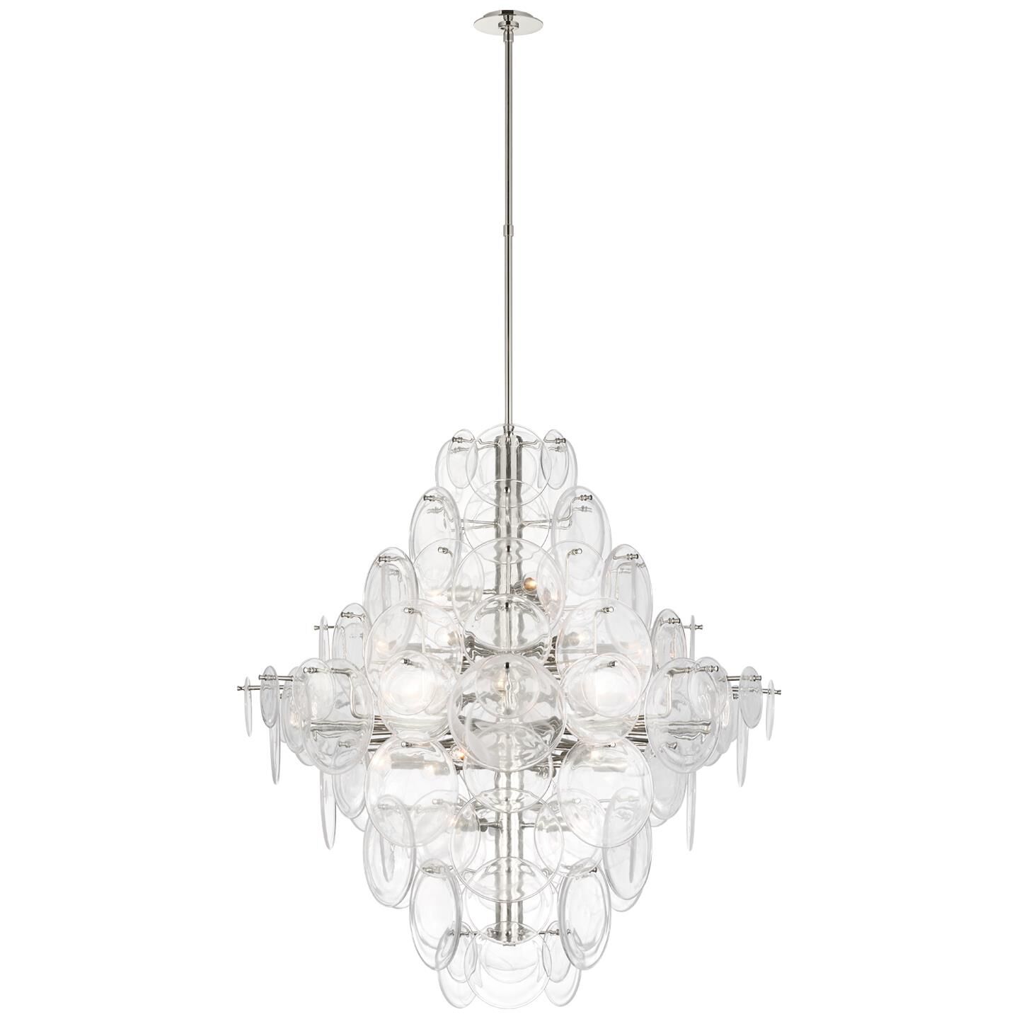 Shown in Polished Nickel finish and Clear Stripe glass