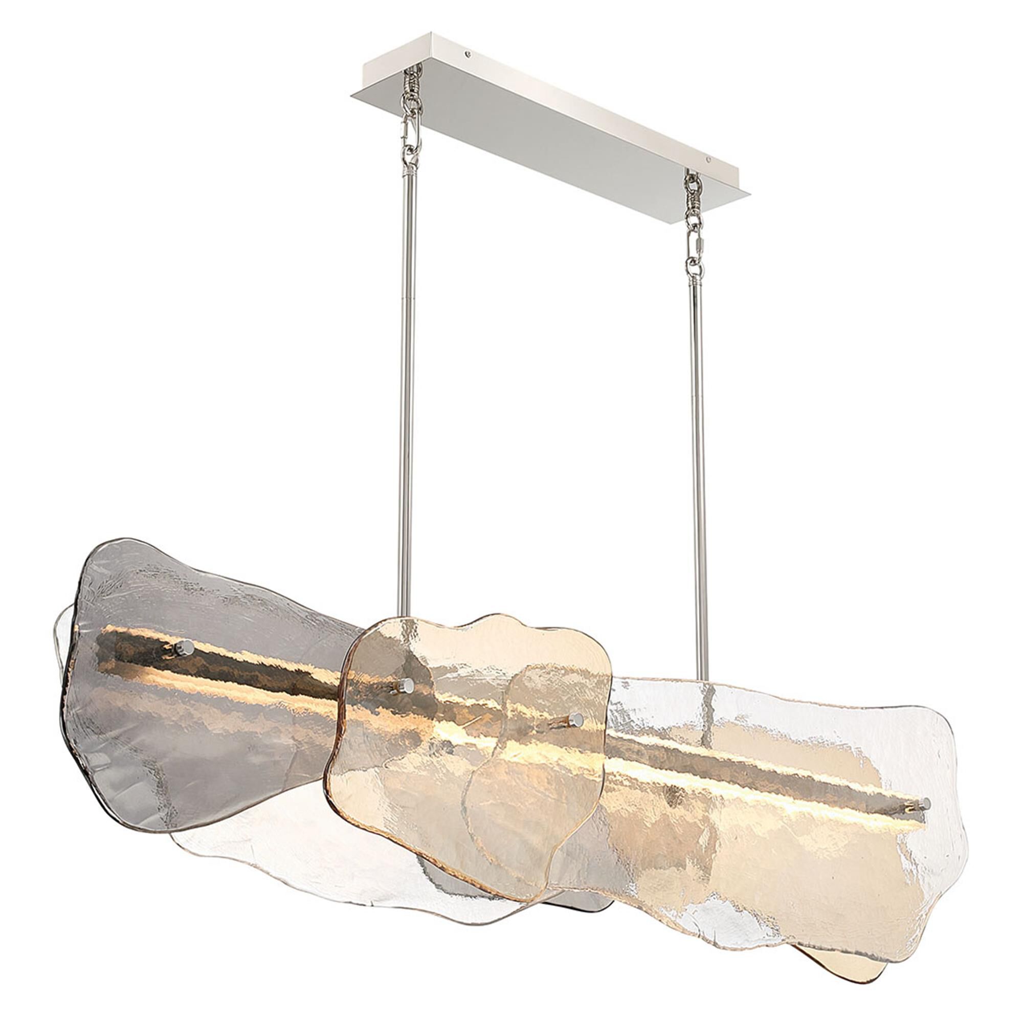 Shown in Polished Nickel finish and Mixed glass