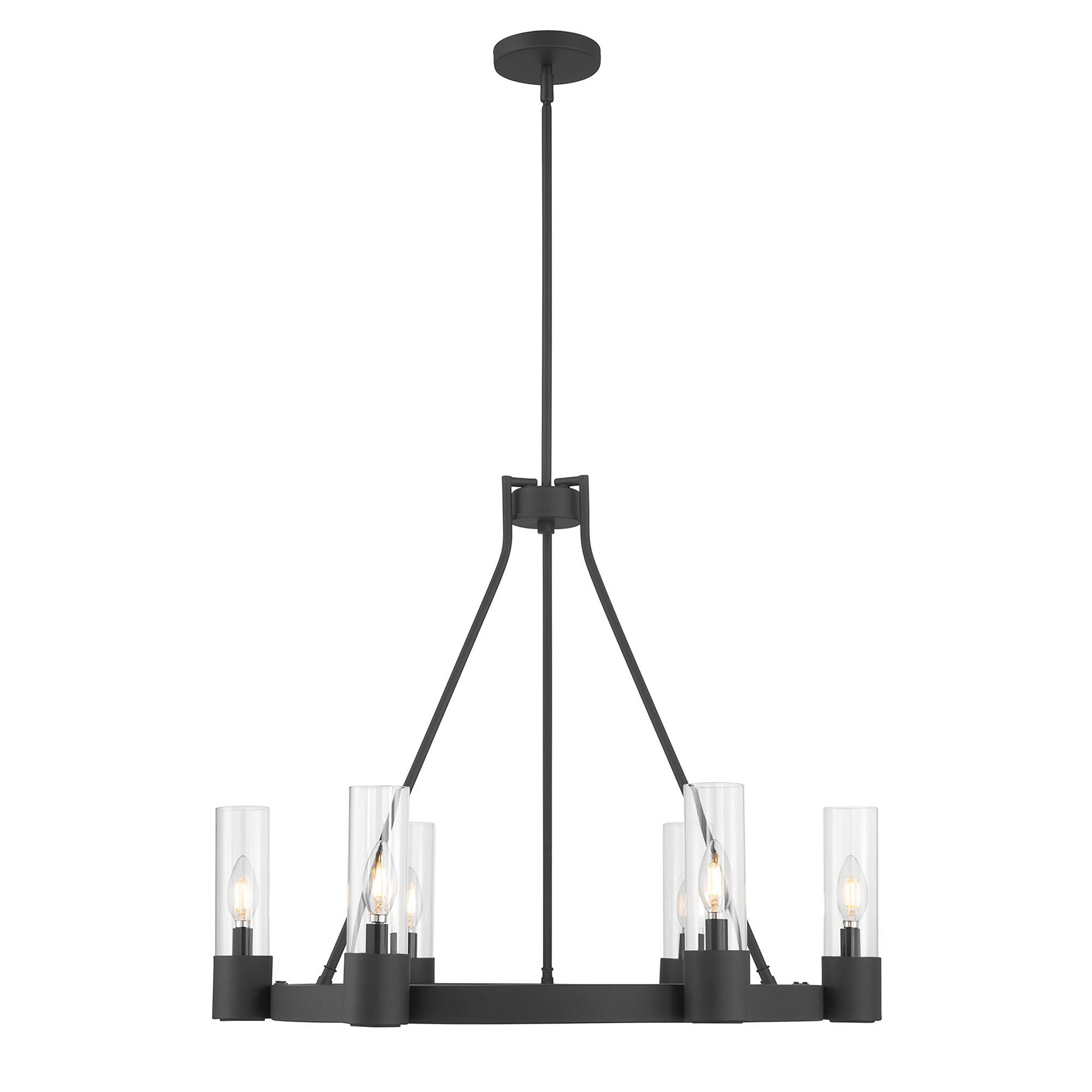 Shown in Matte Black finish and Clear glass