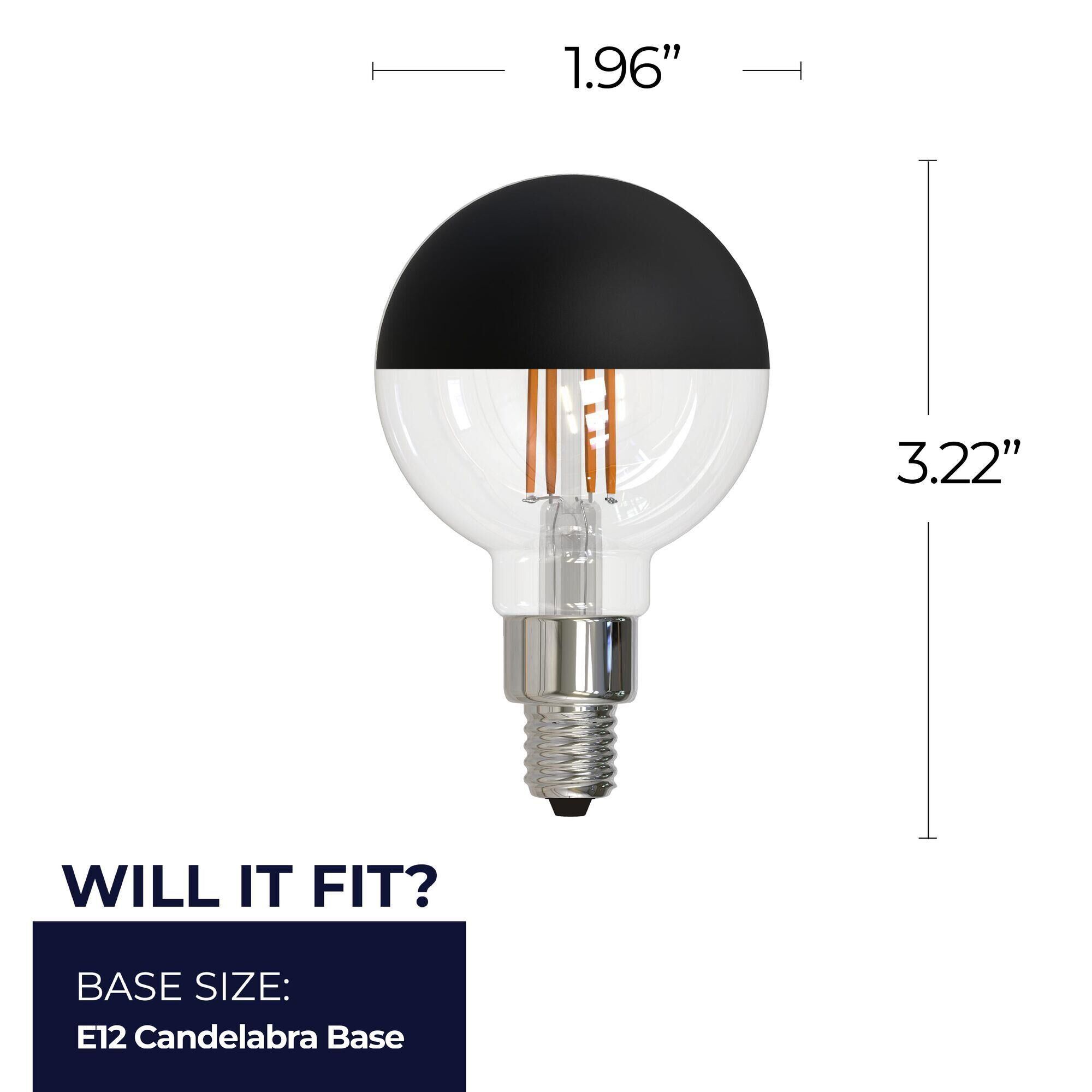 Half Black G16 Base E12 2700K LED Light Bulb,