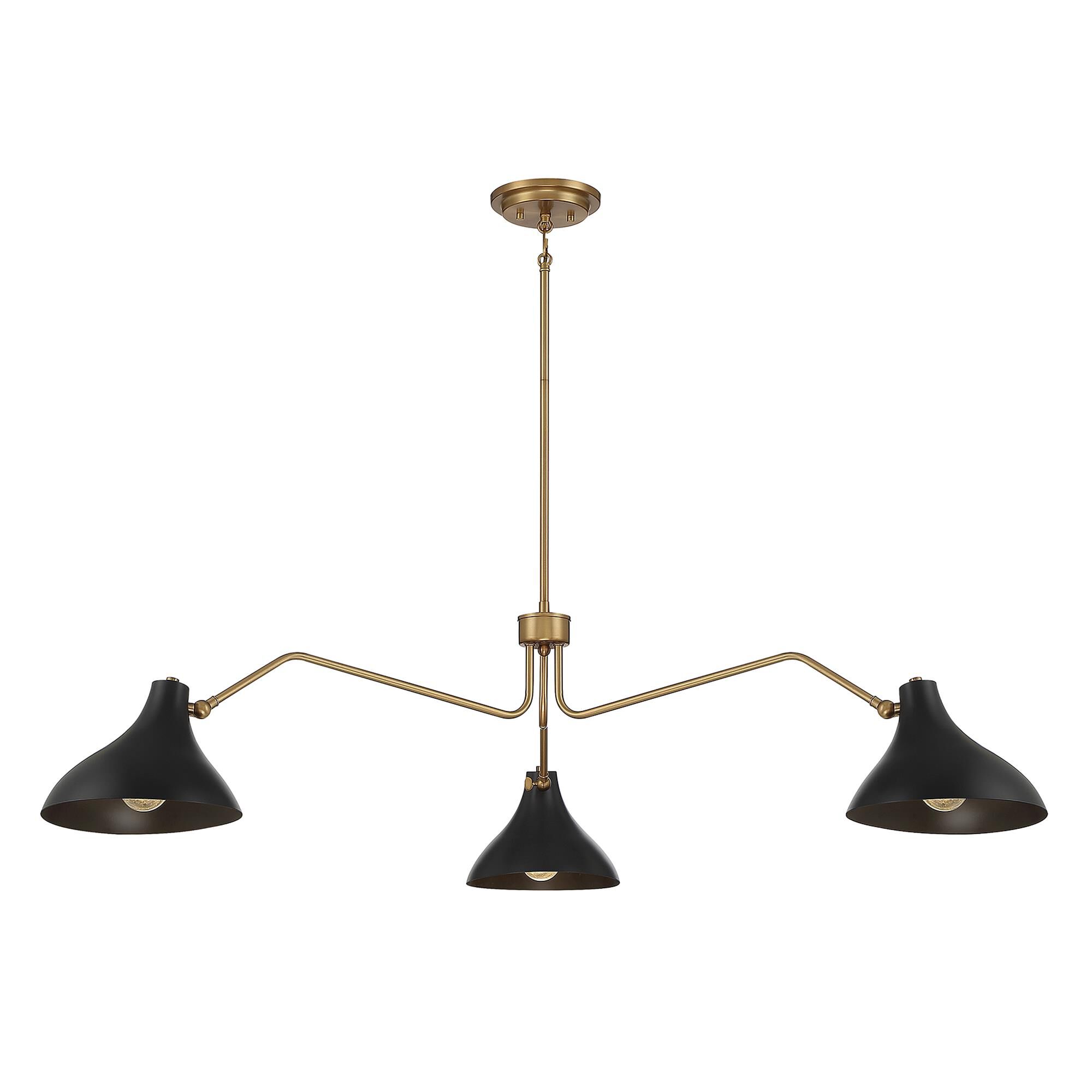 Shown in Matte Black with Natural Brass finish and Matte Black Metal shade