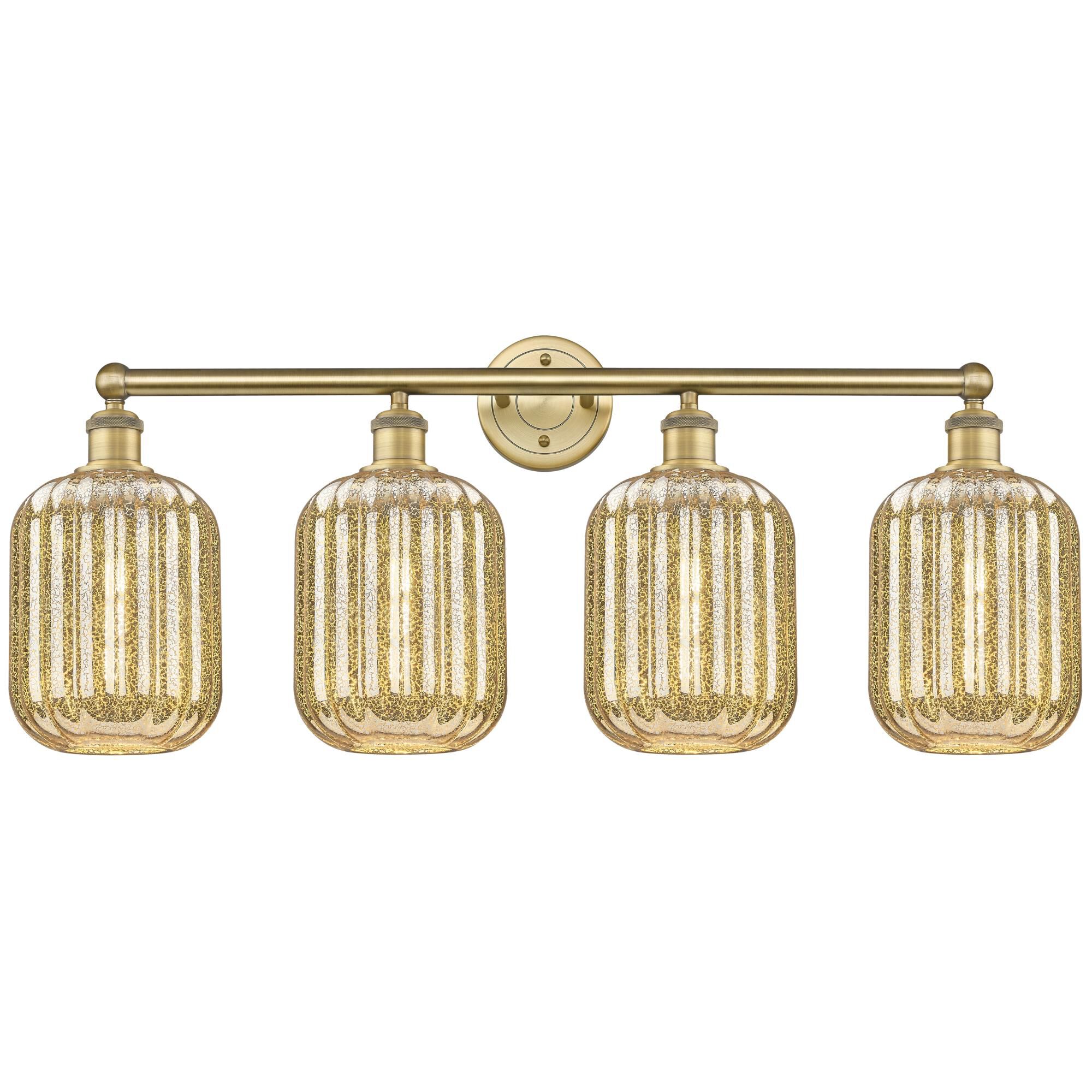 Shown in Brushed Brass finish and Mercury glass