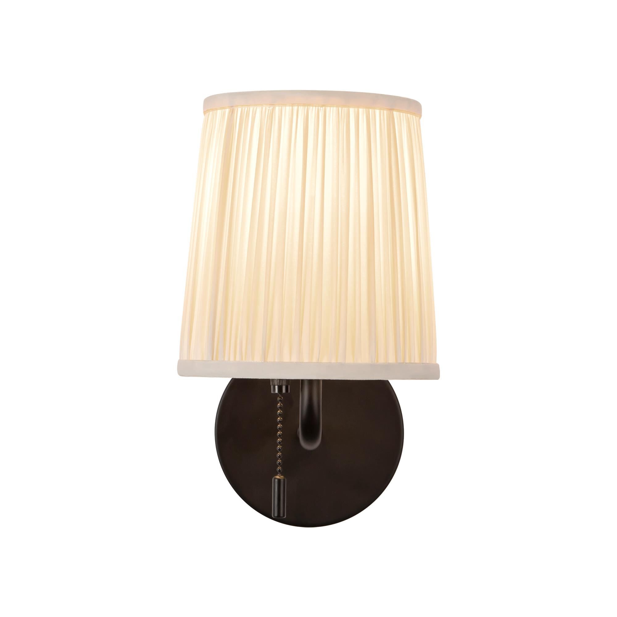 Shown in Matte Black finish and White Linen shade