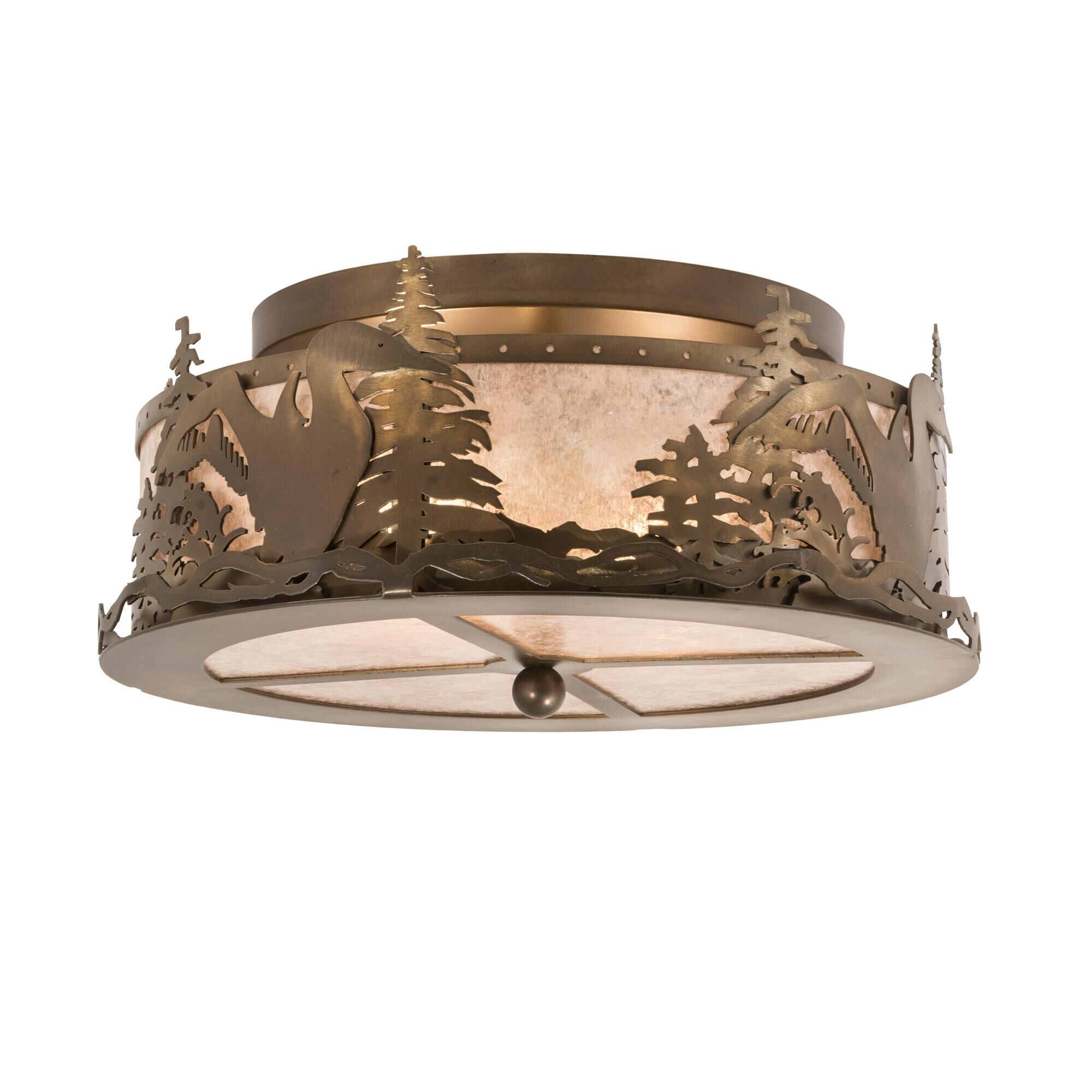 Loon 16 Inch 2 Light Flush Mount by Meyda Lighting